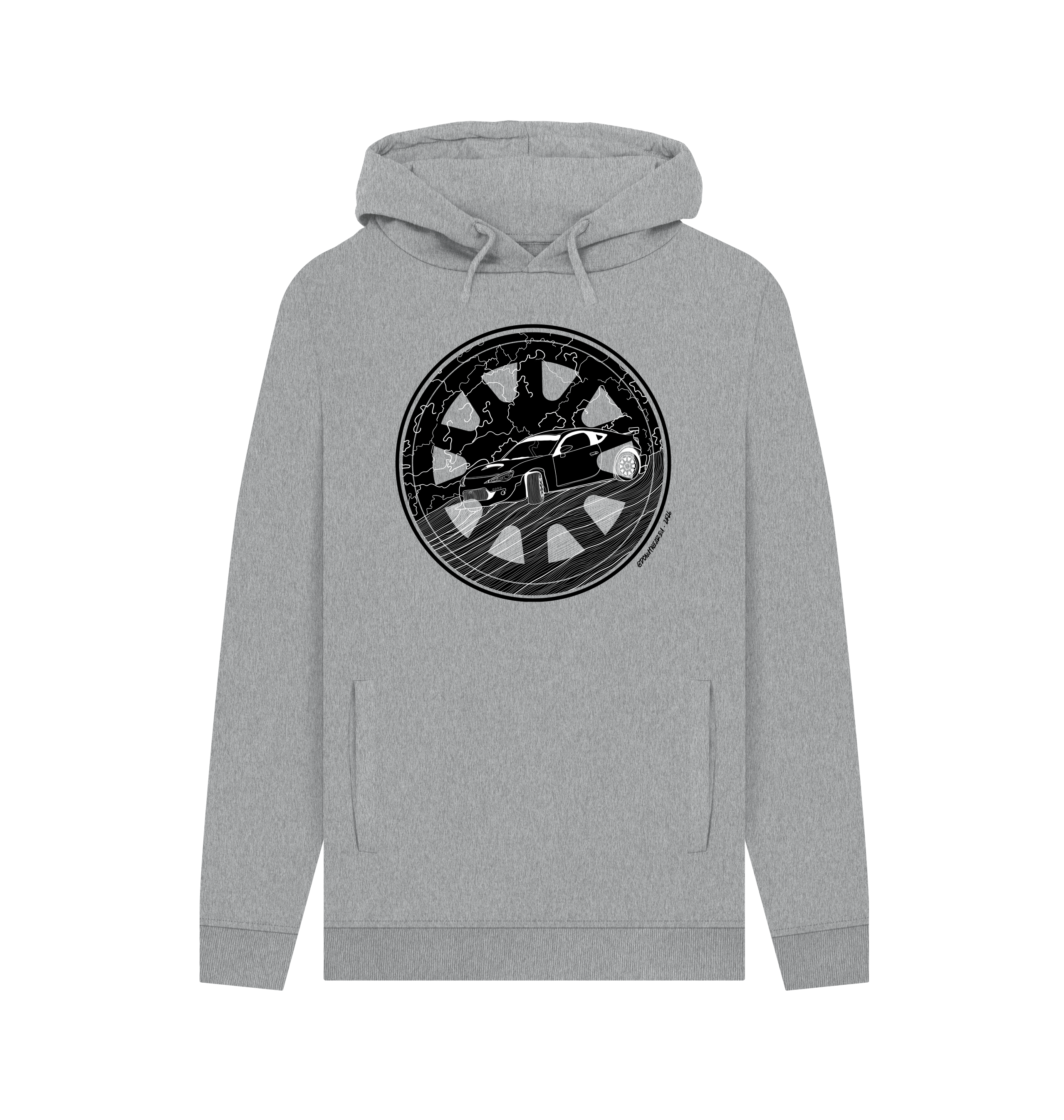 Light Heather Printed Hoody Front