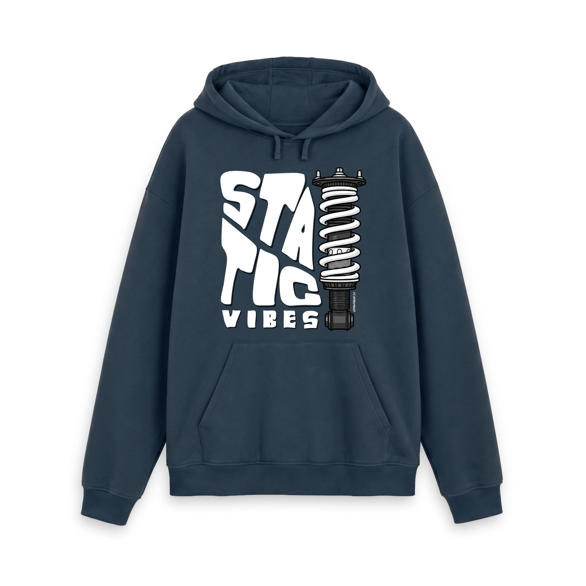 Navy Printed Hoody Front