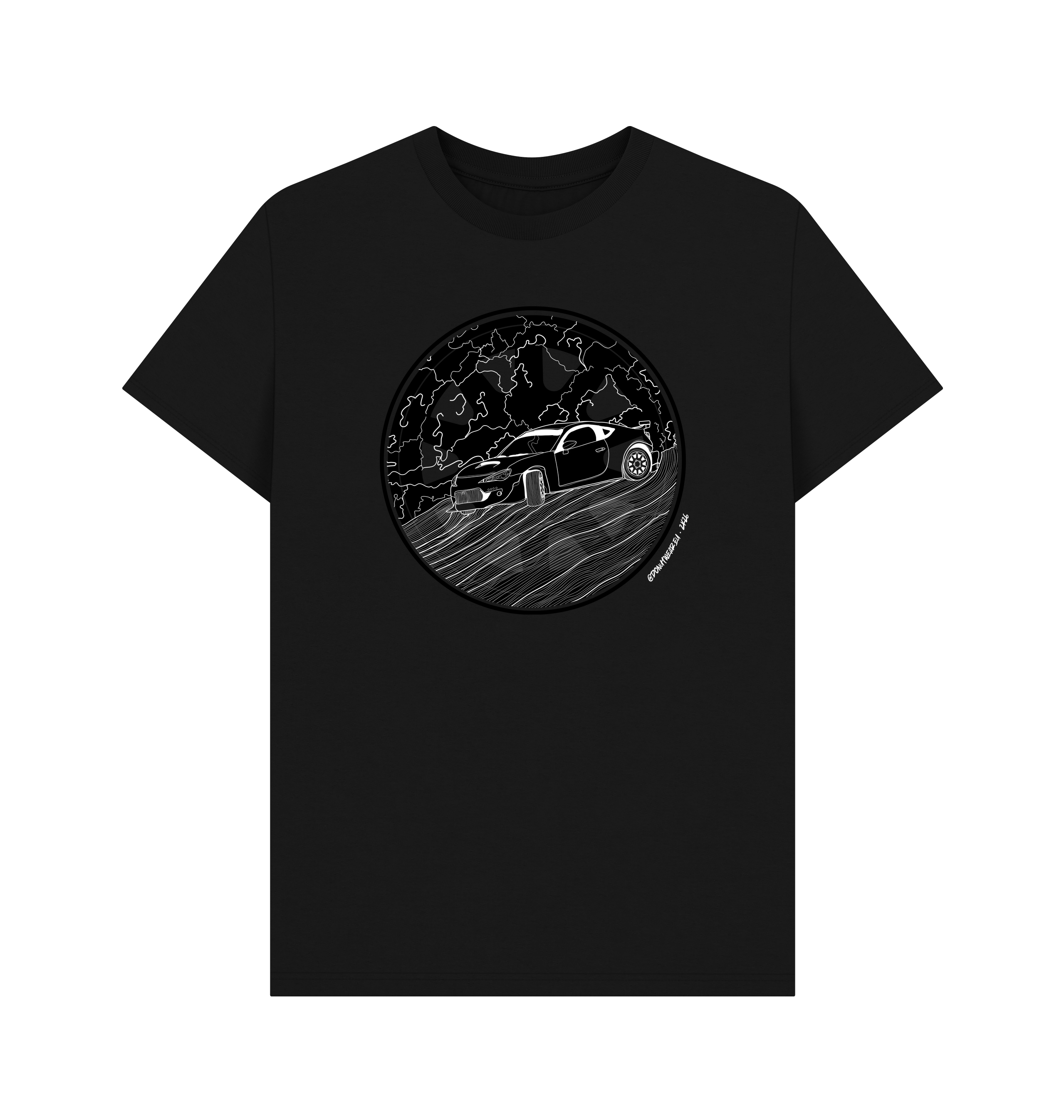 Black Printed T-shirt Front