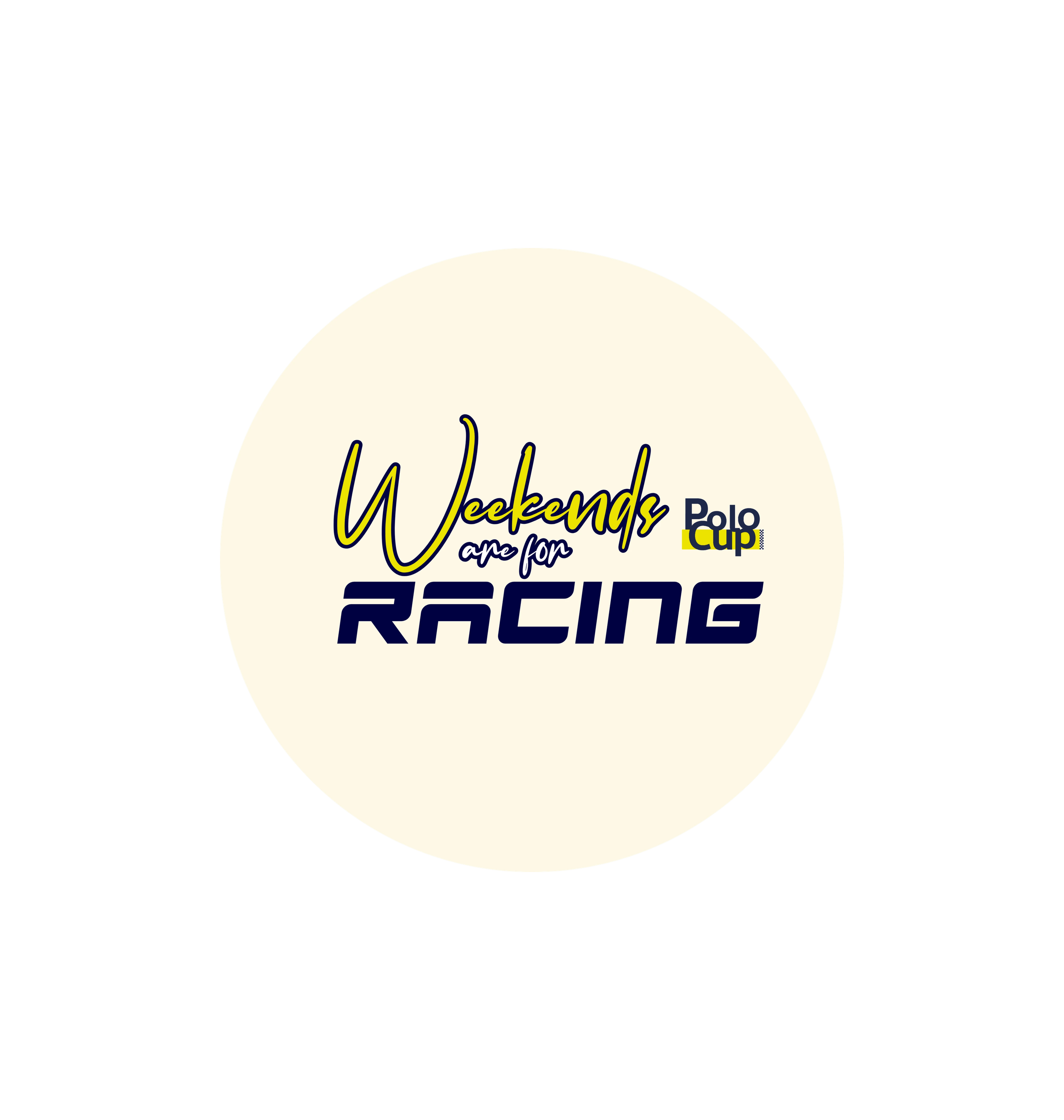 White Printed Circle Sticker Front