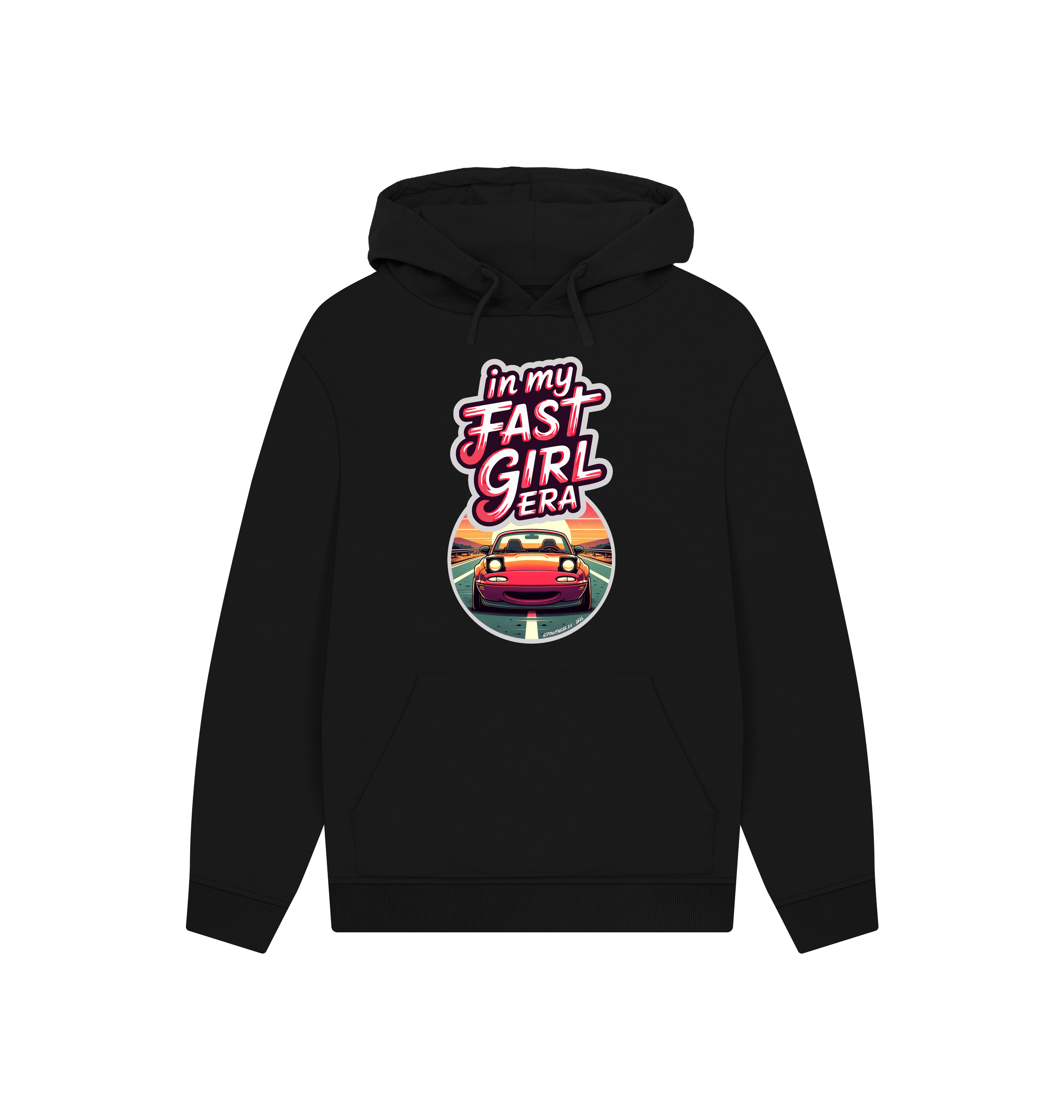 Black Printed Hoody Front