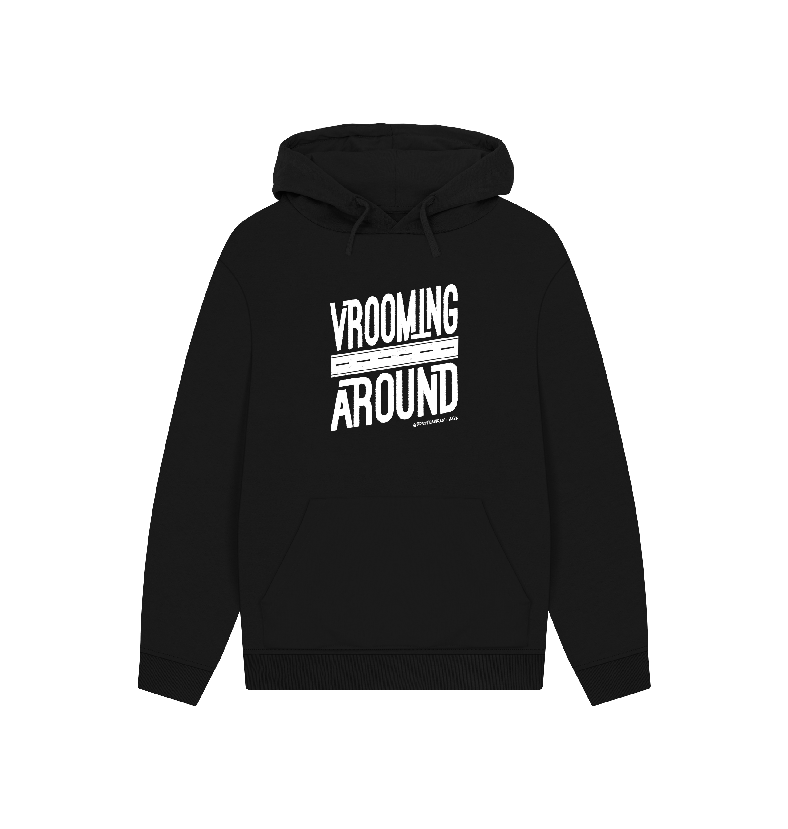 Black Printed Hoody Front