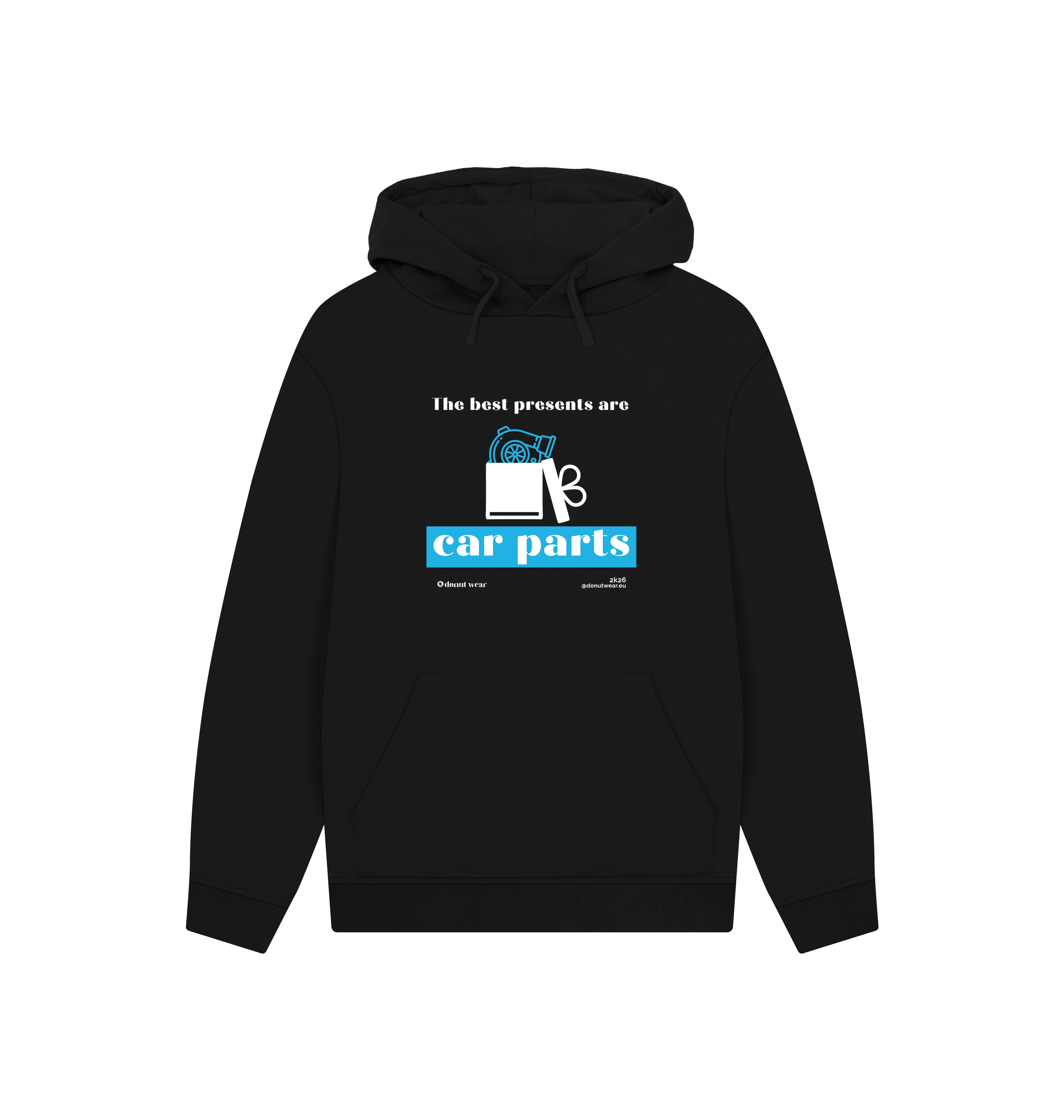 Black Printed Hoody Front