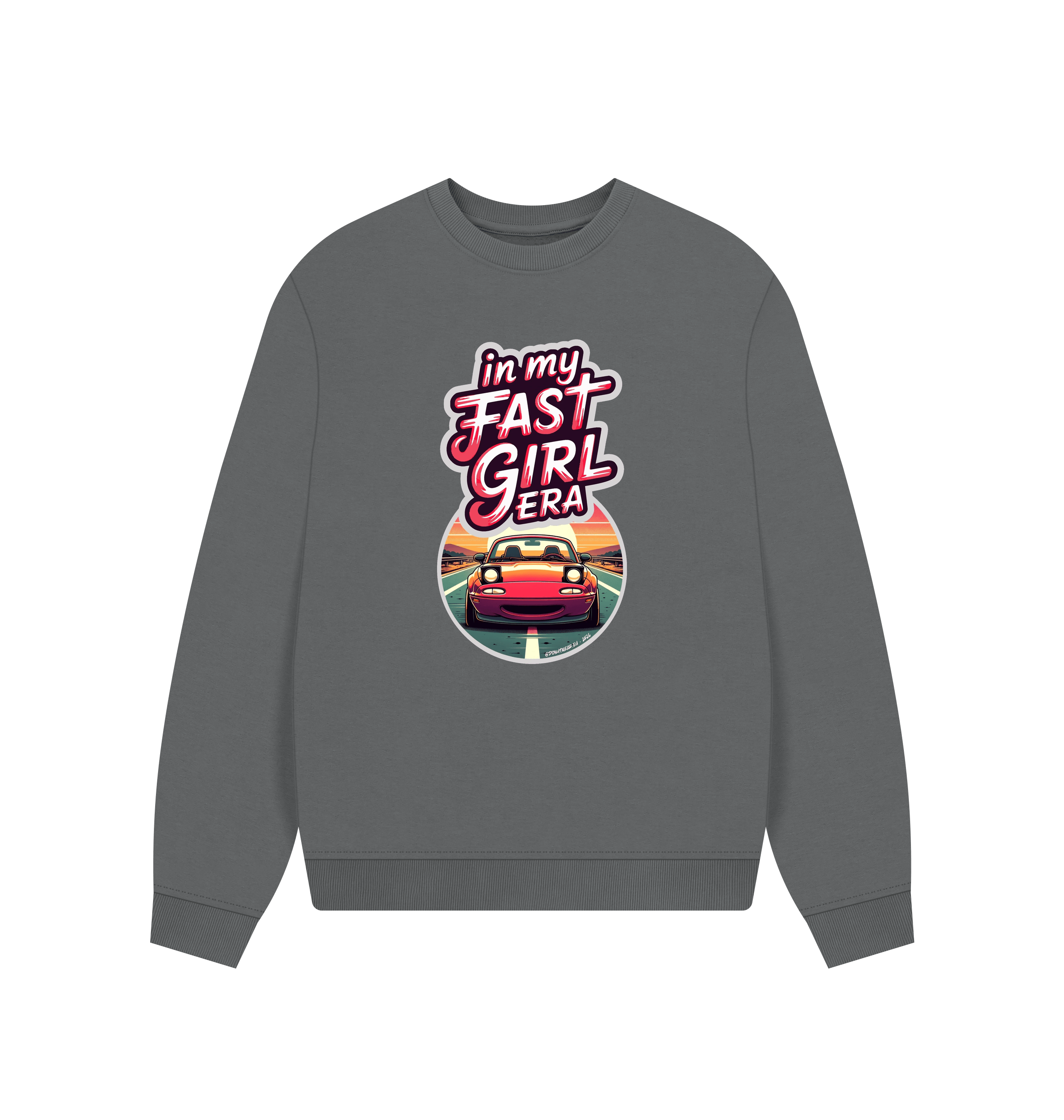 Slate Grey Printed Sweater Front