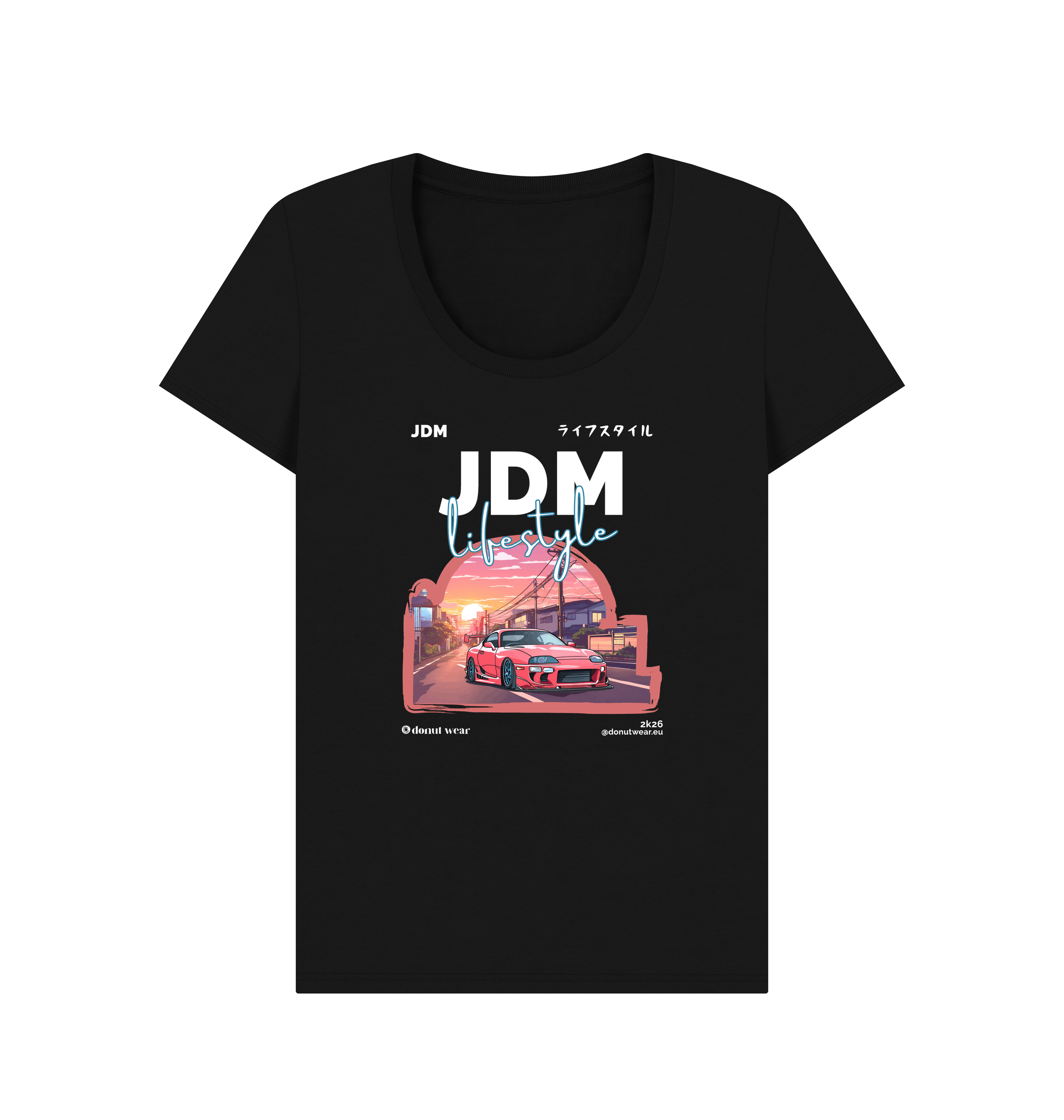 Black Printed T-shirt Front