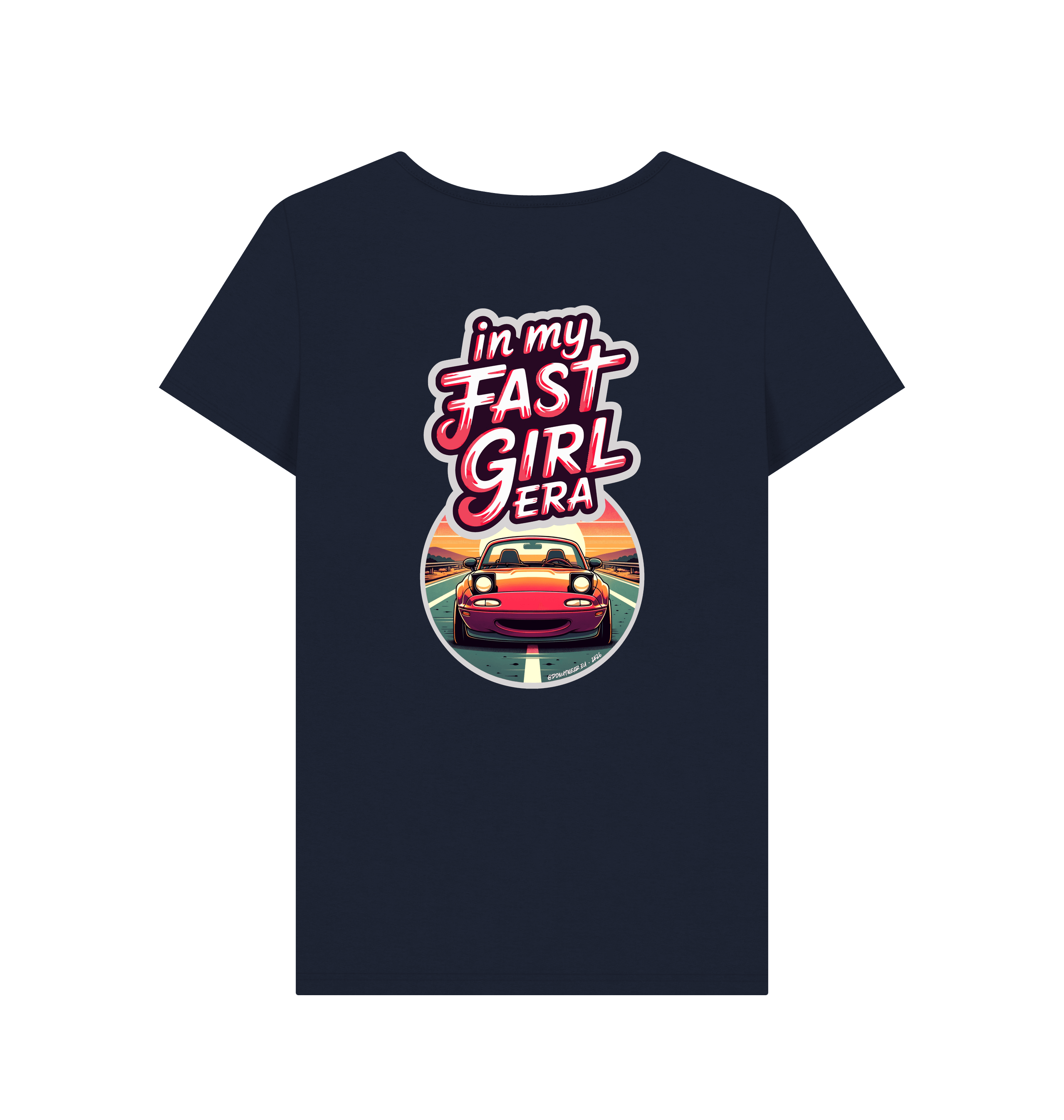 Navy Blue Printed T-shirt Back