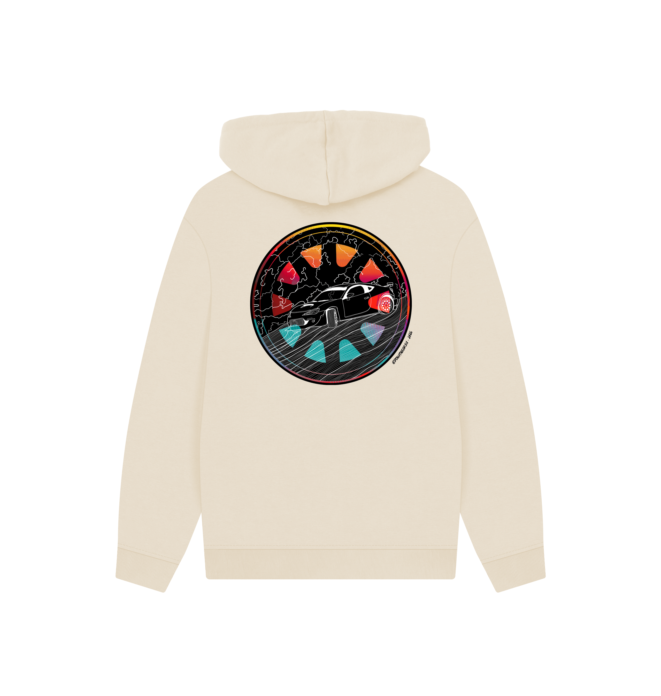 Oat Printed Hoody Back