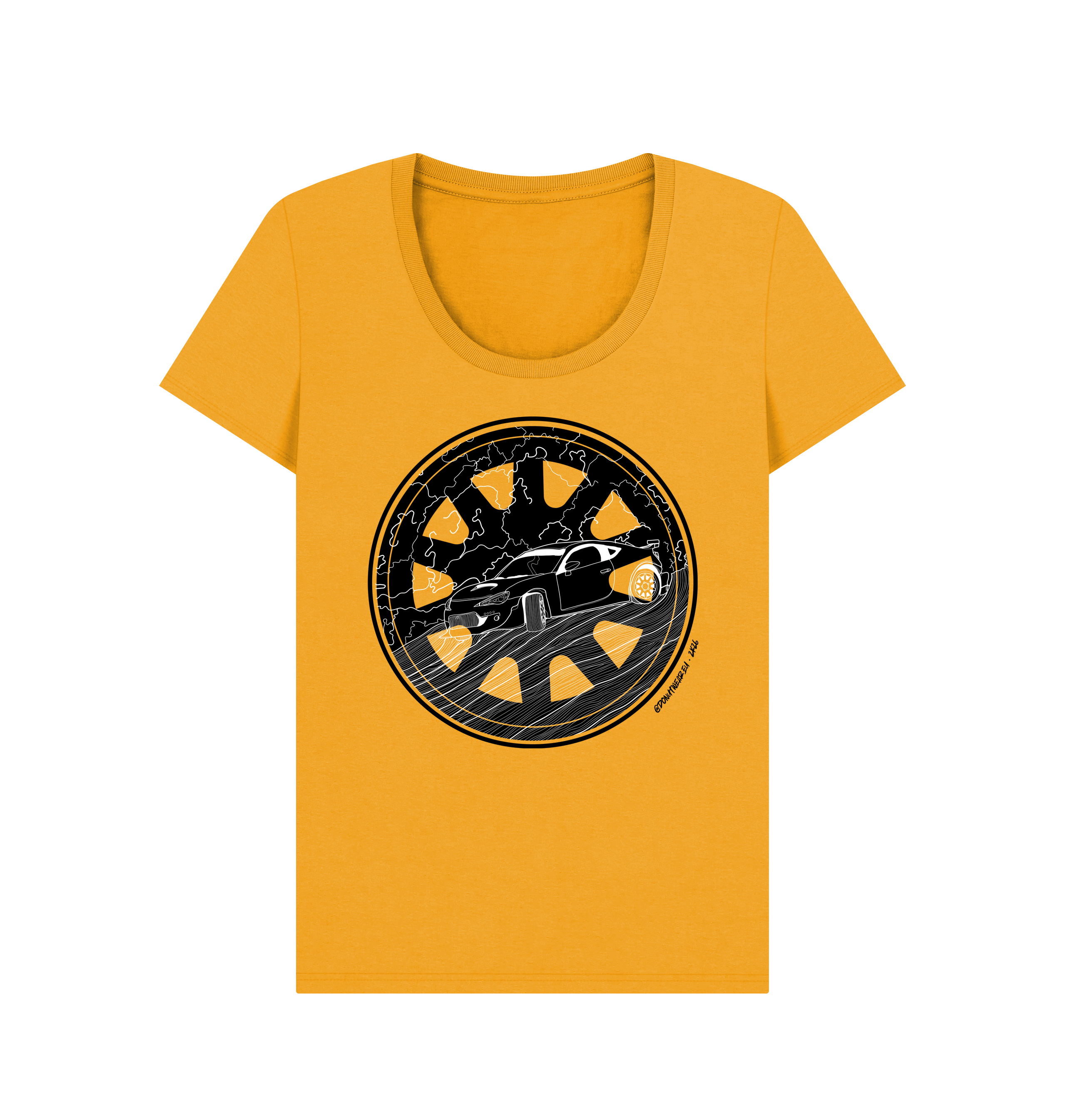 Mustard Printed T-shirt Front