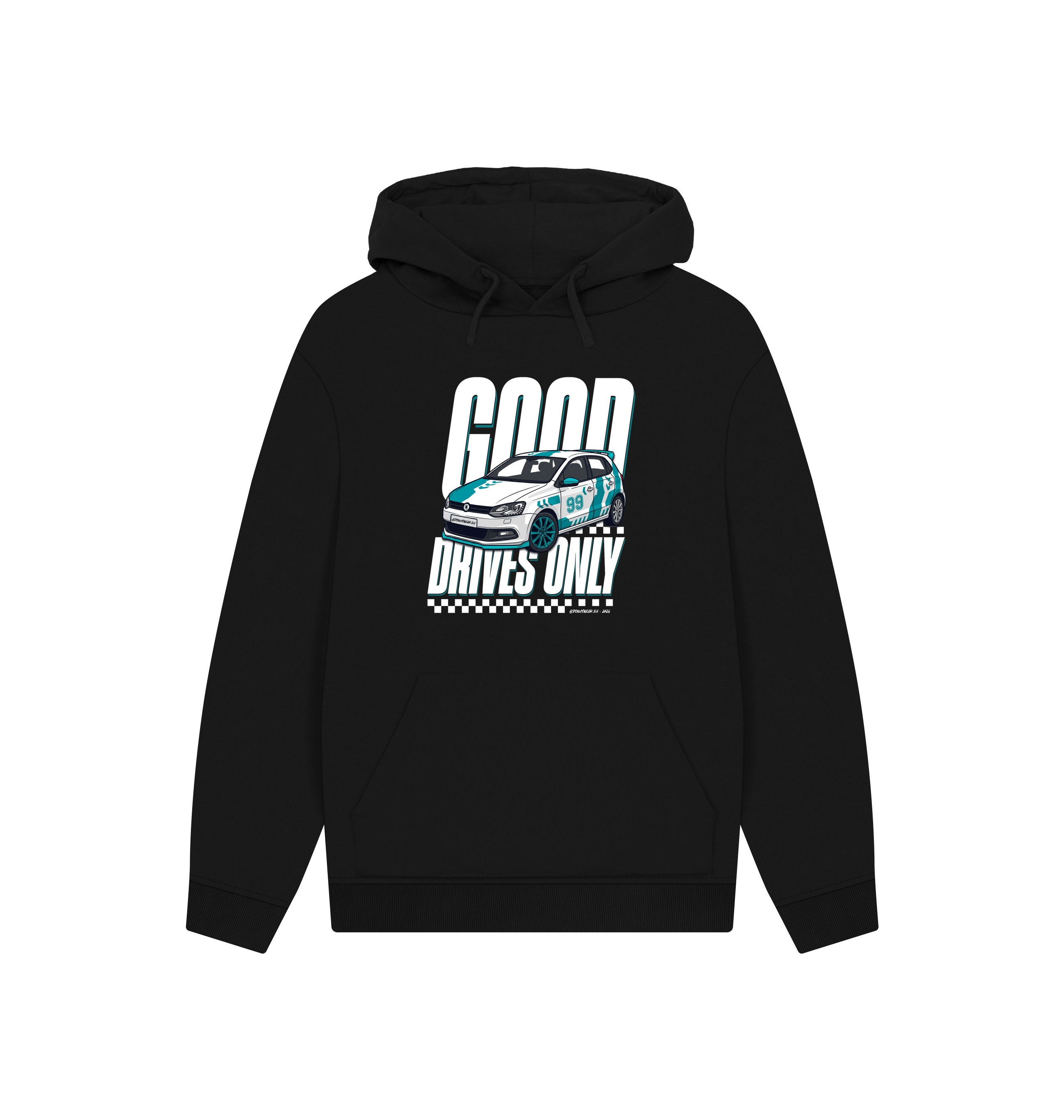Black Printed Hoody Front