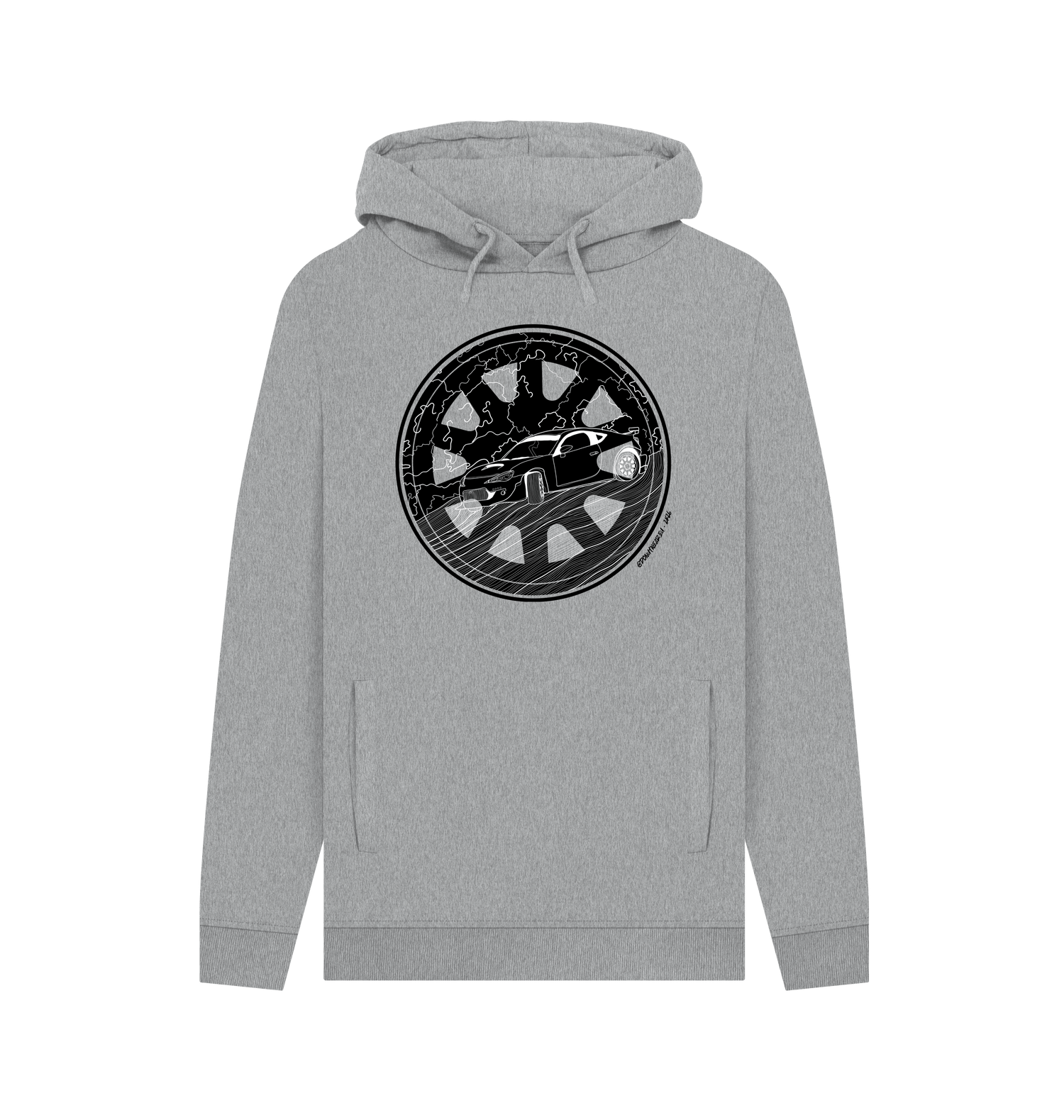 Light Heather Printed Hoody Front