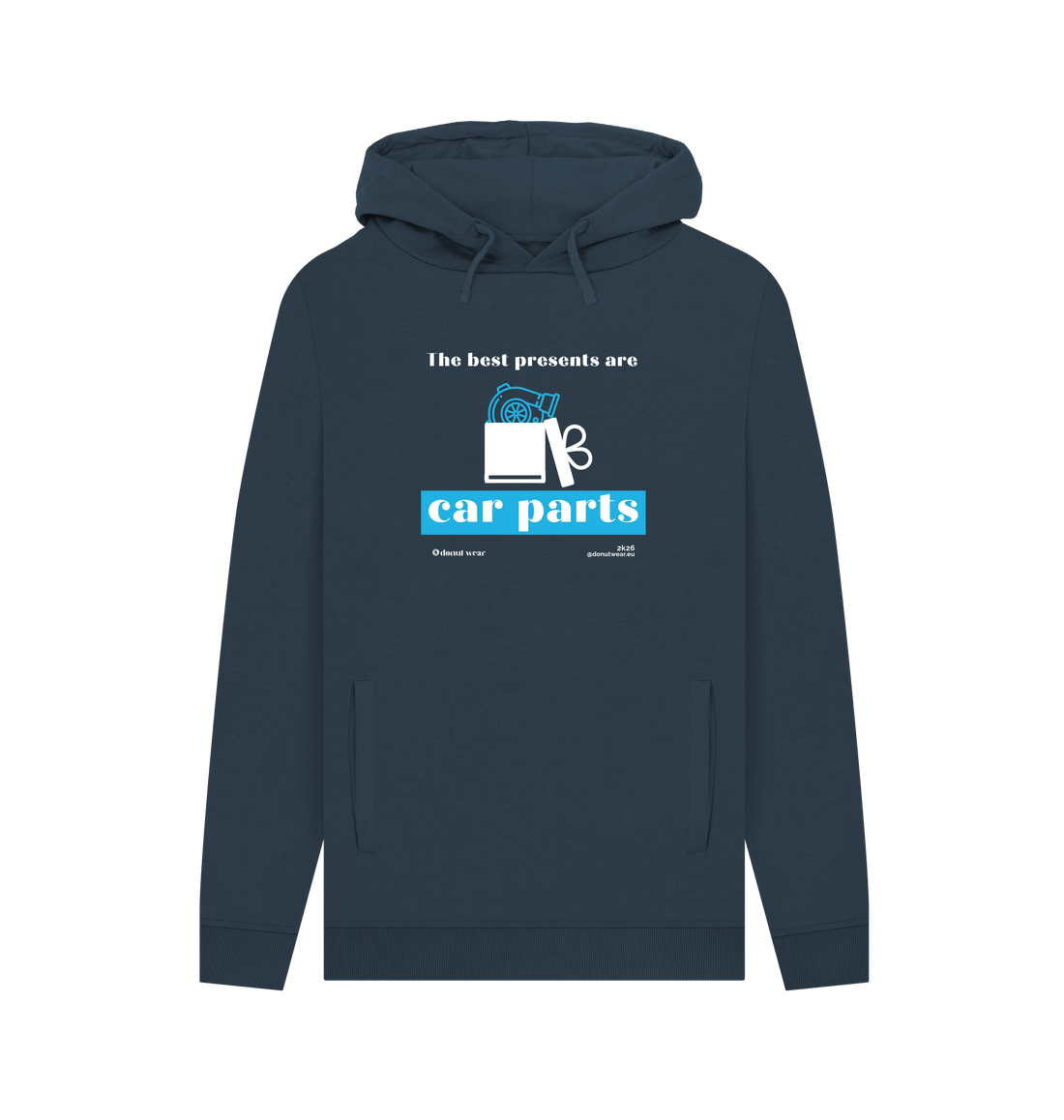 Navy Printed Hoody Front