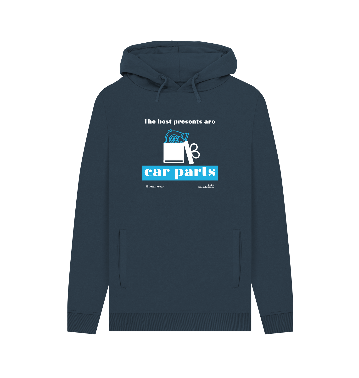 Navy Printed Hoody Front