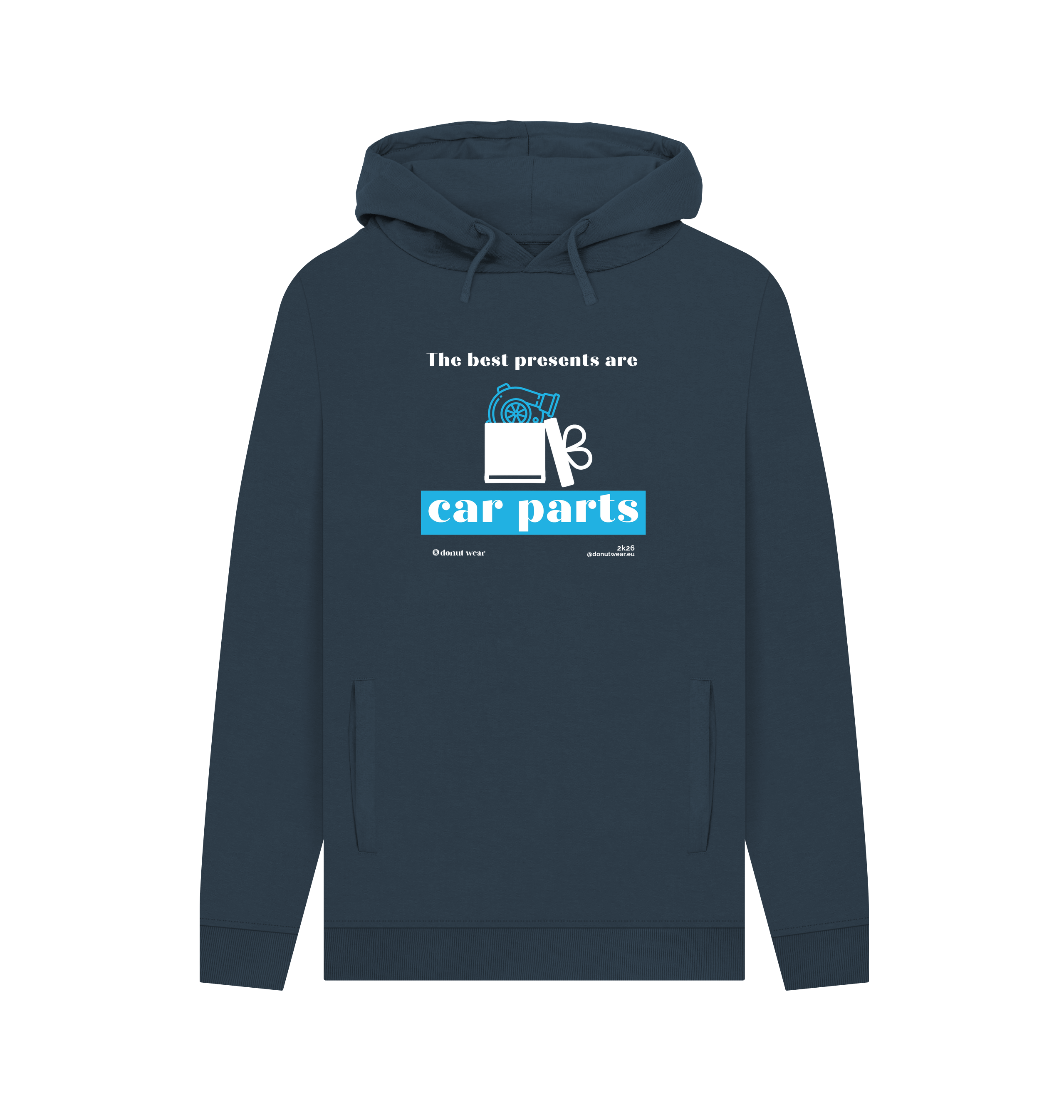 Navy Printed Hoody Front