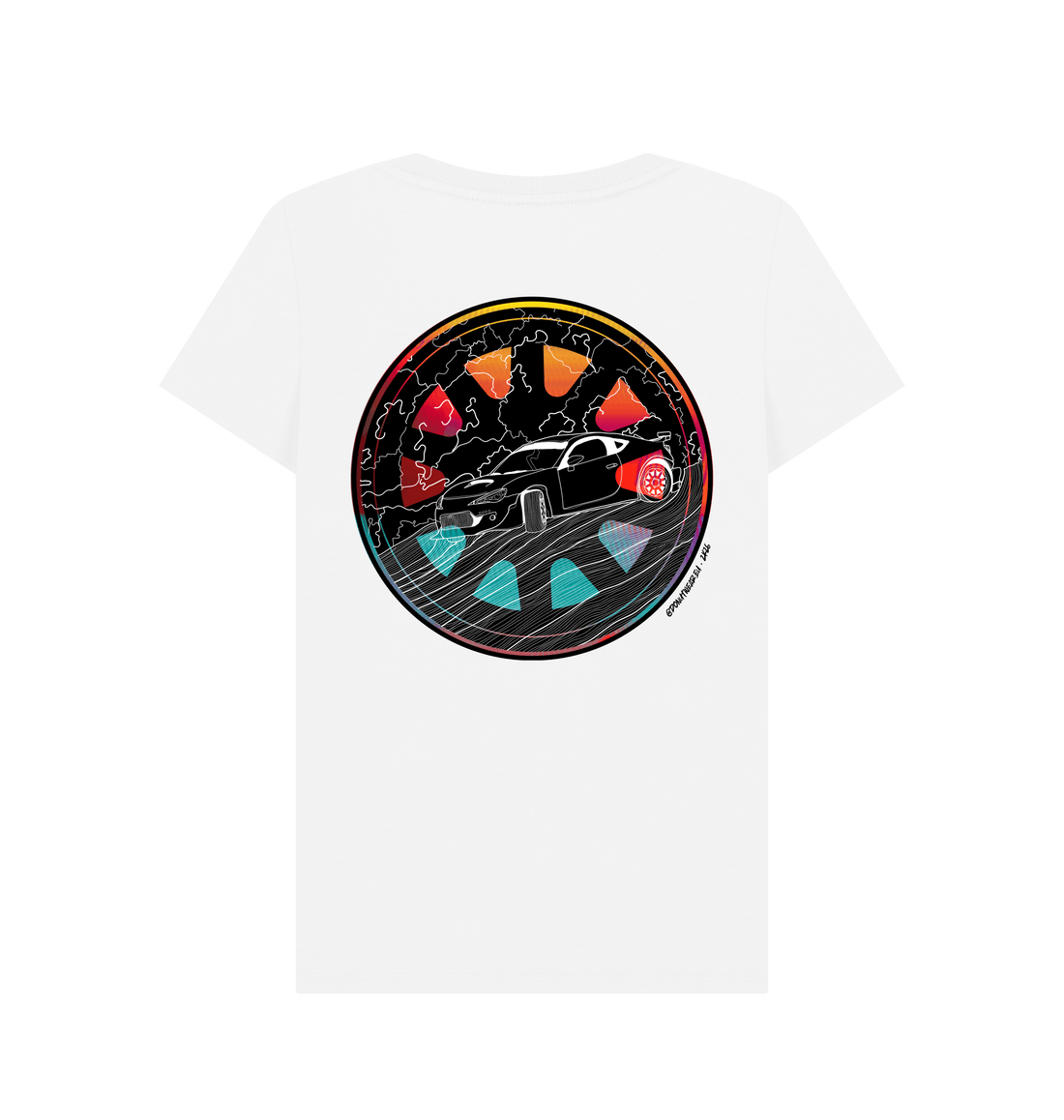 White Printed T-shirt Back