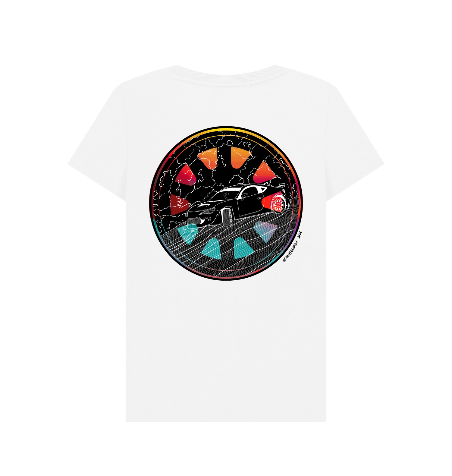 White Printed T-shirt Back
