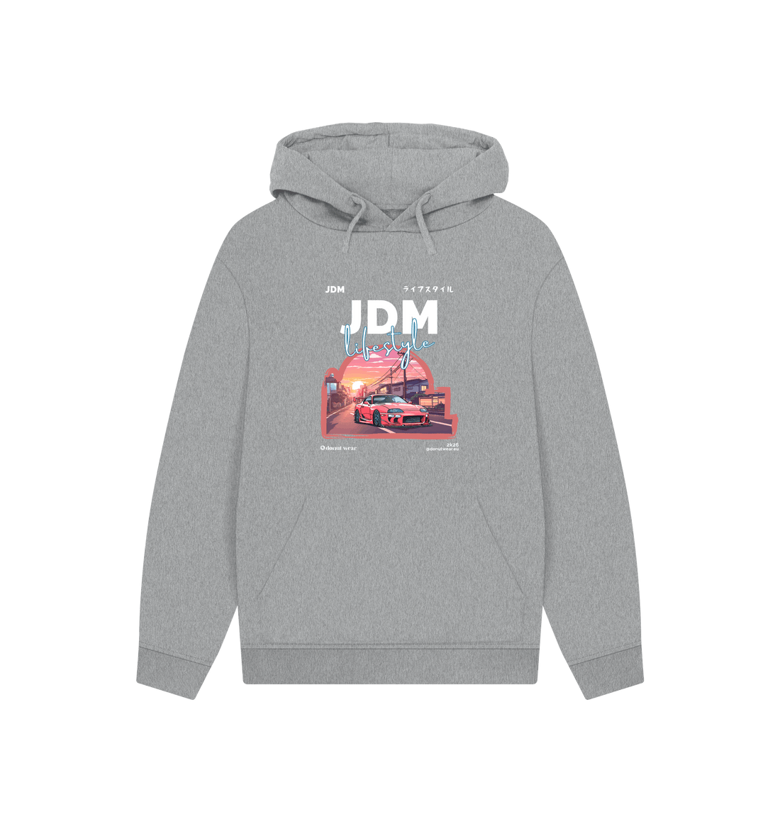 Athletic Grey Printed Hoody Front