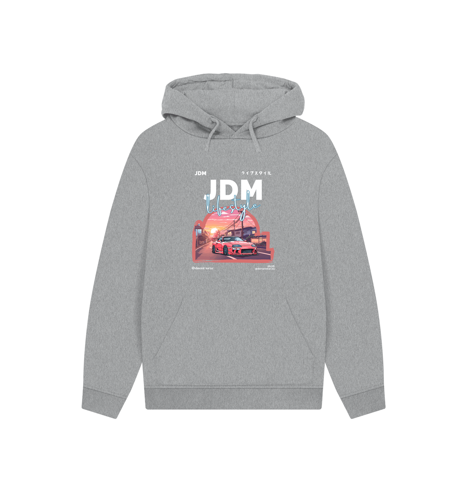 Athletic Grey Printed Hoody Front