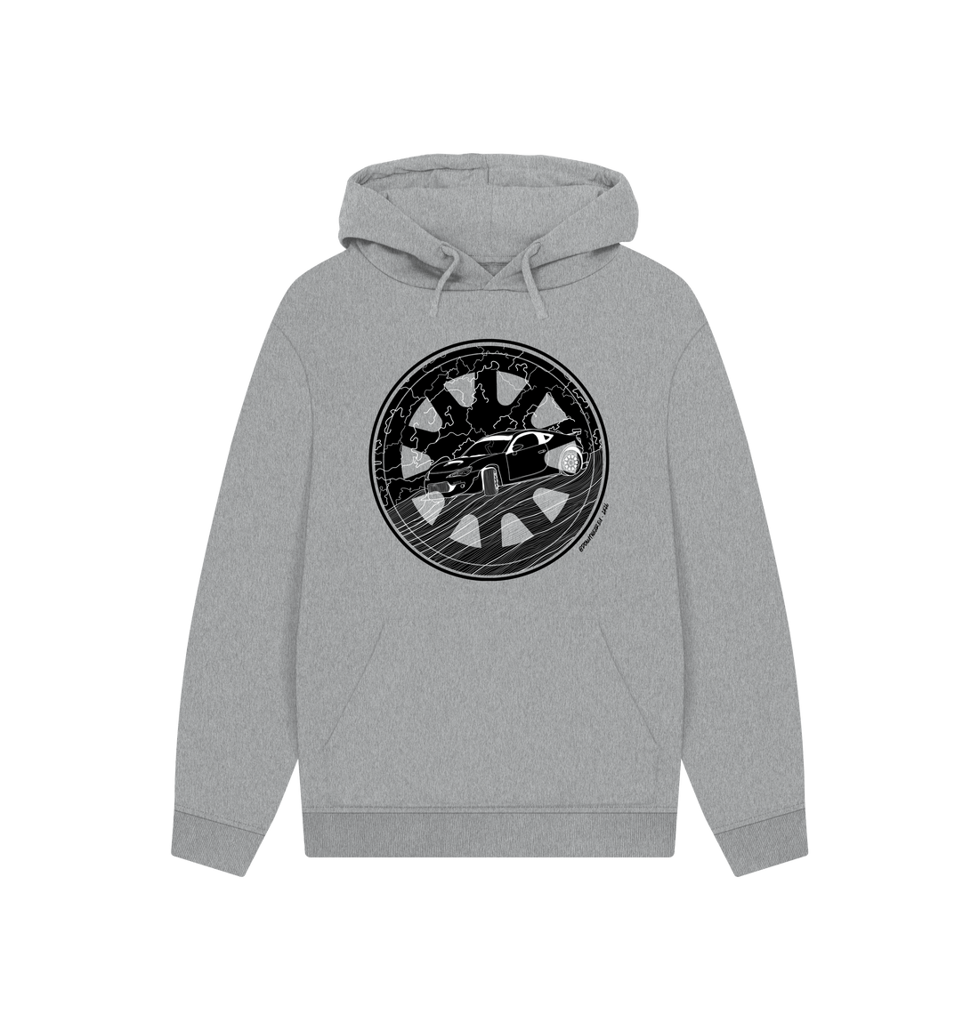 Athletic Grey Printed Hoody Front