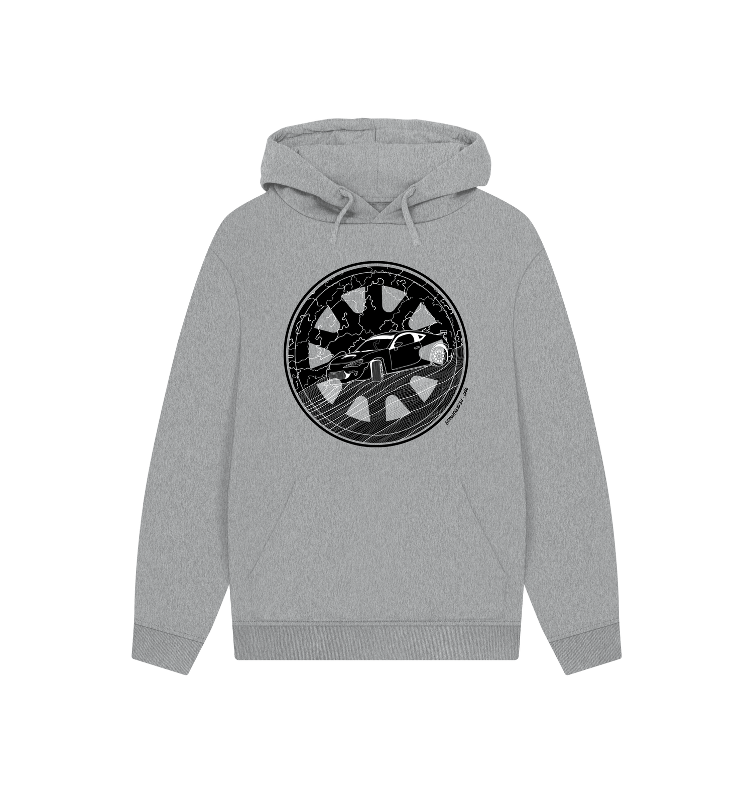 Athletic Grey Printed Hoody Front