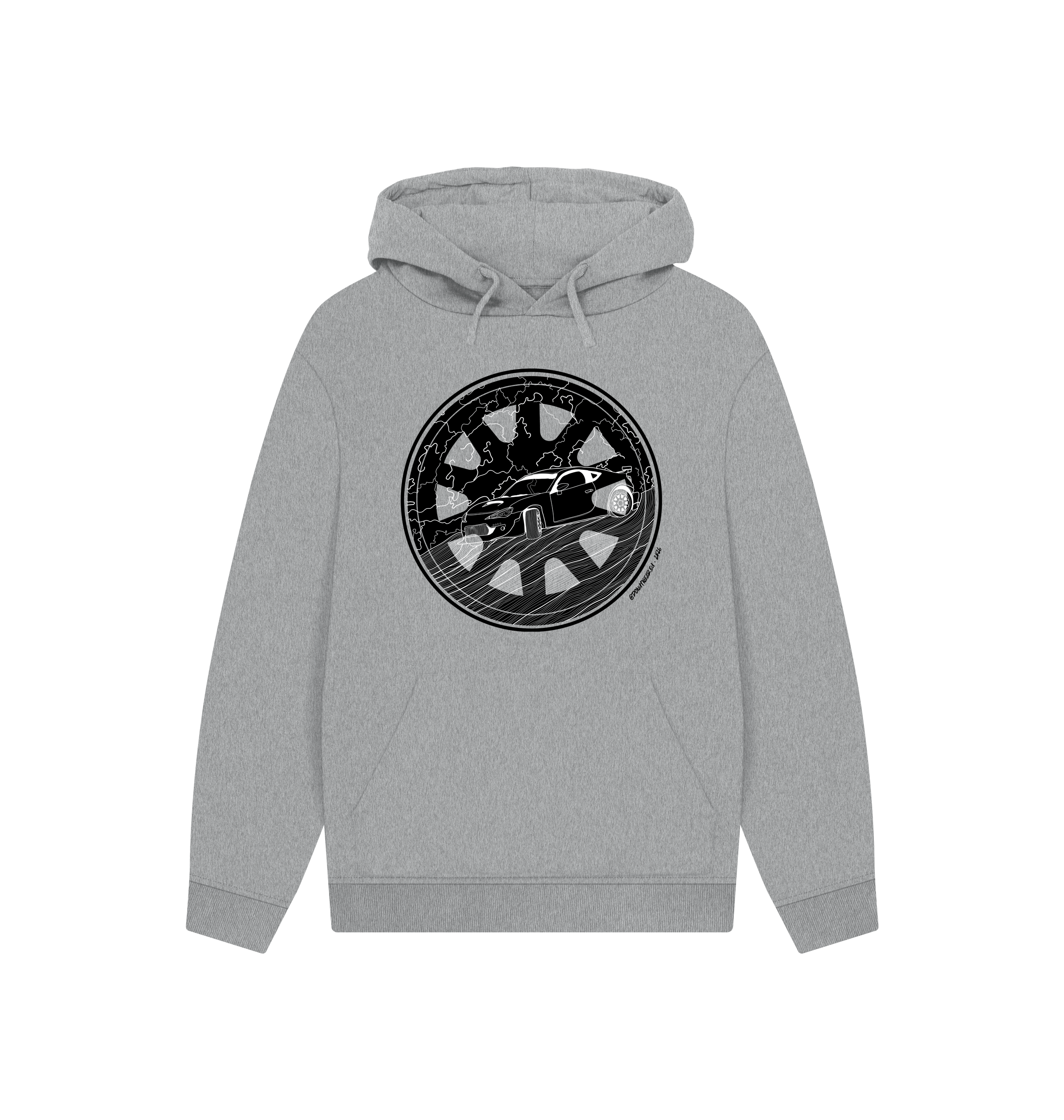 Athletic Grey Printed Hoody Front