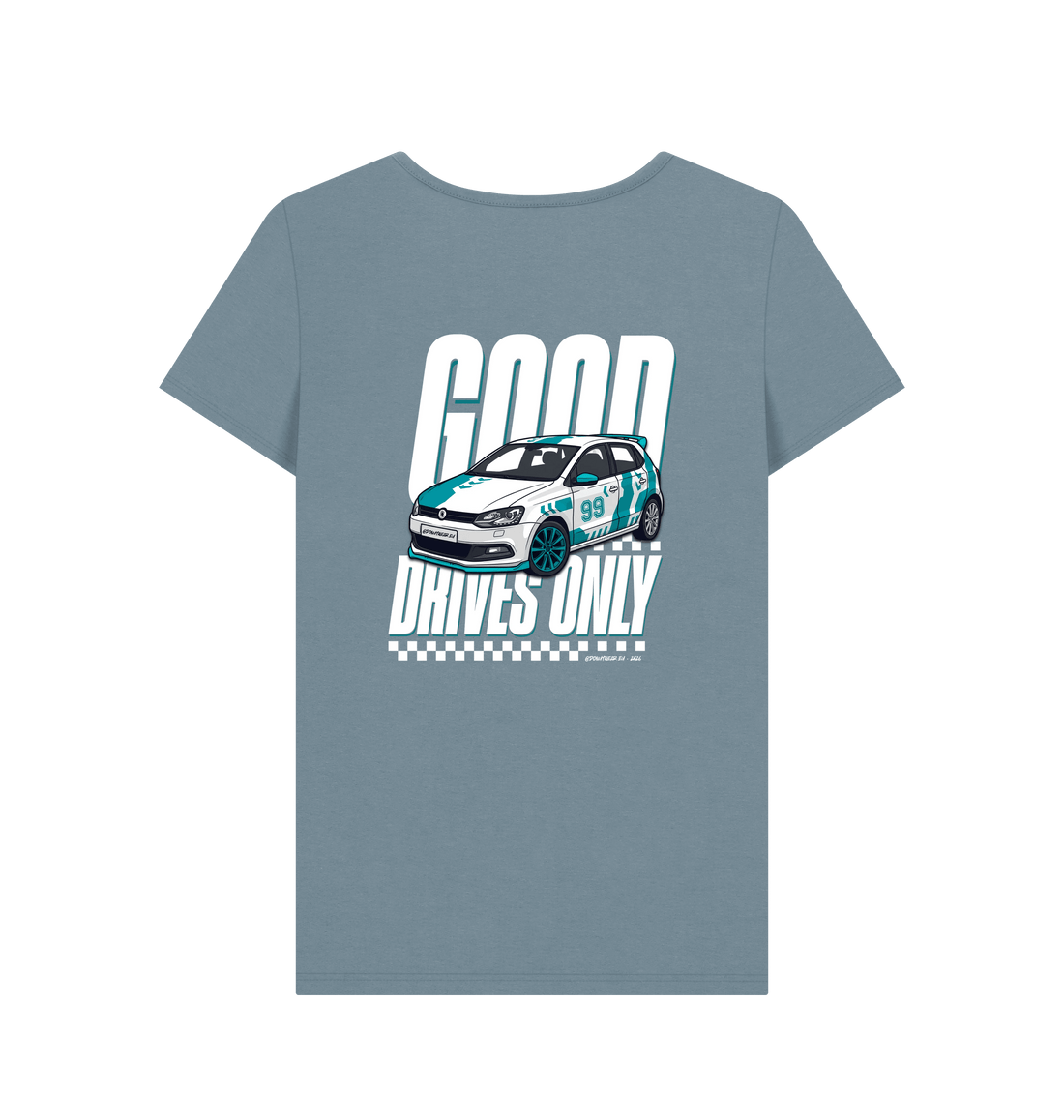 Stone Blue Printed T-shirt Back