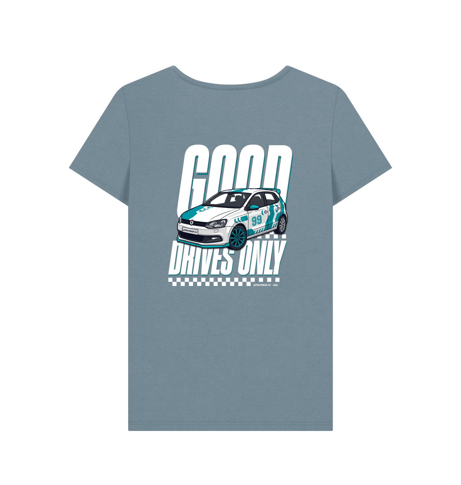 Stone Blue Printed T-shirt Back