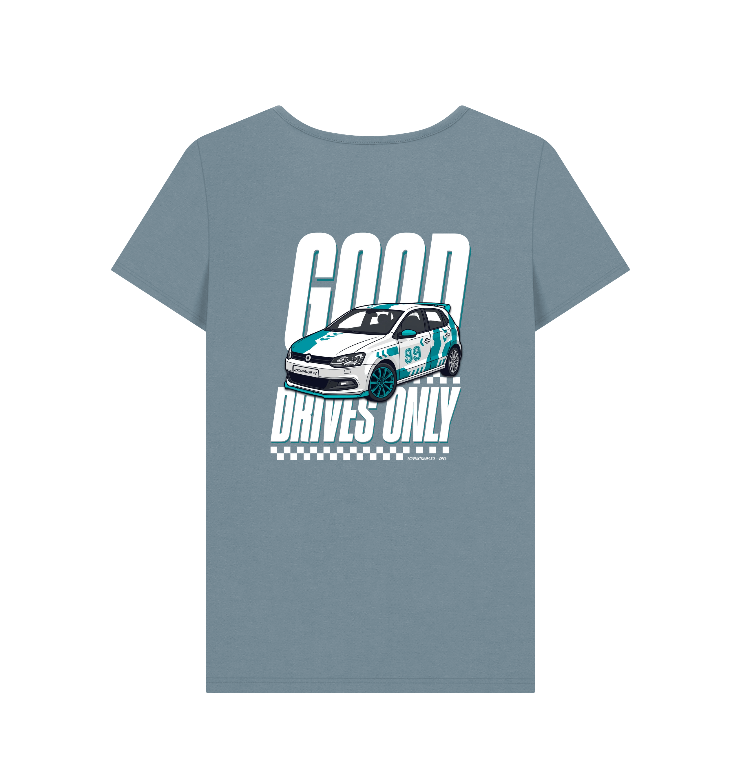 Stone Blue Printed T-shirt Back