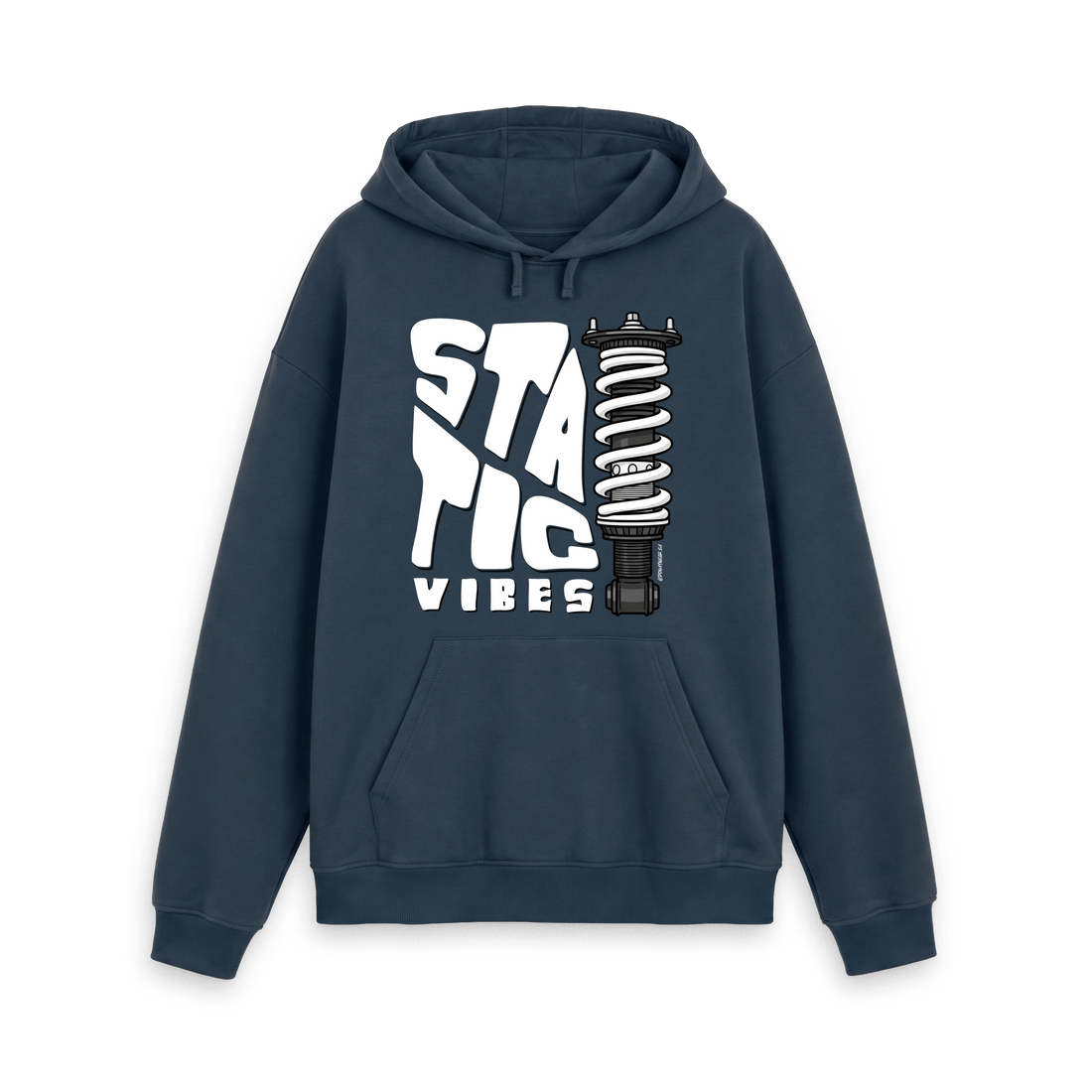 Navy Printed Hoody Front
