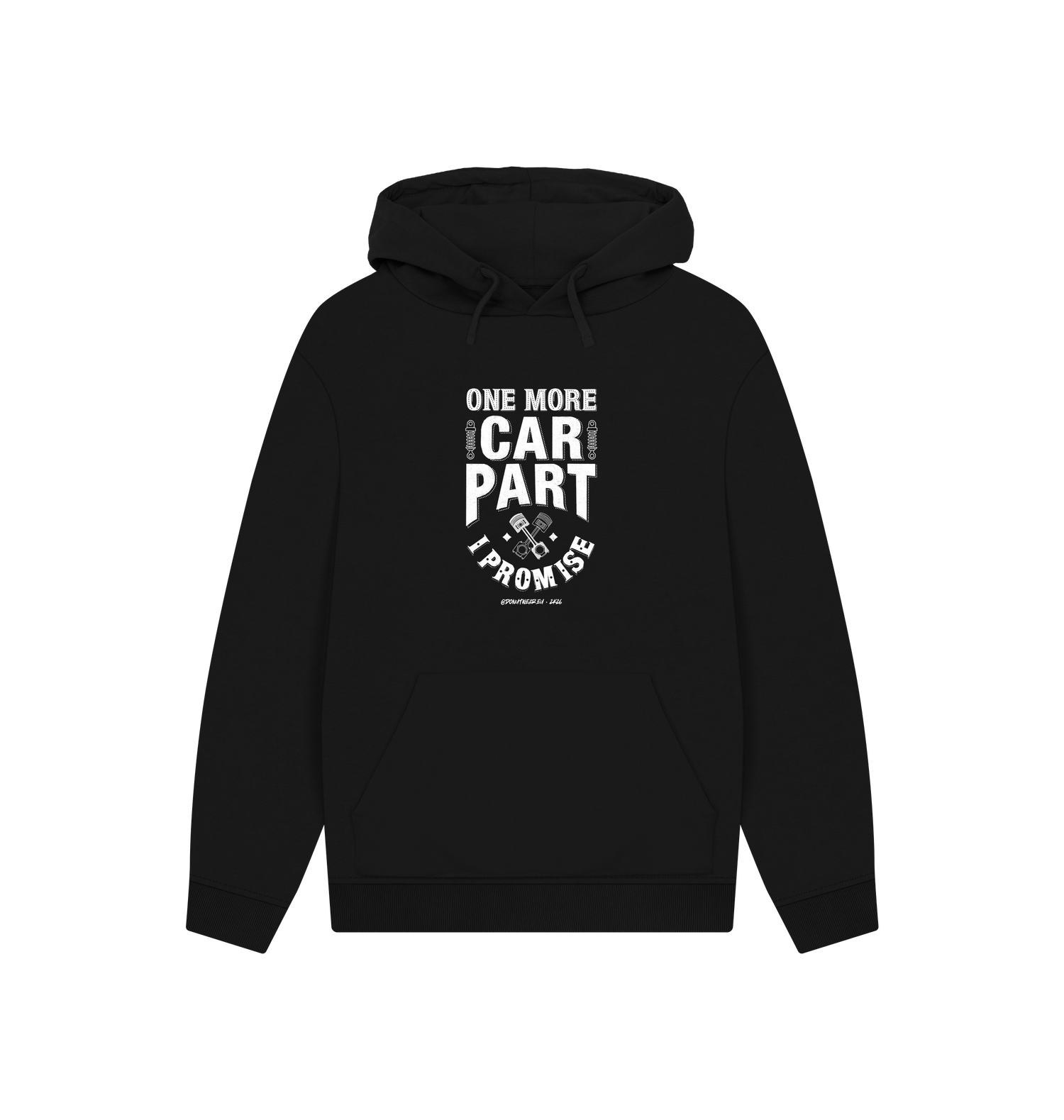 Black Printed Hoody Front