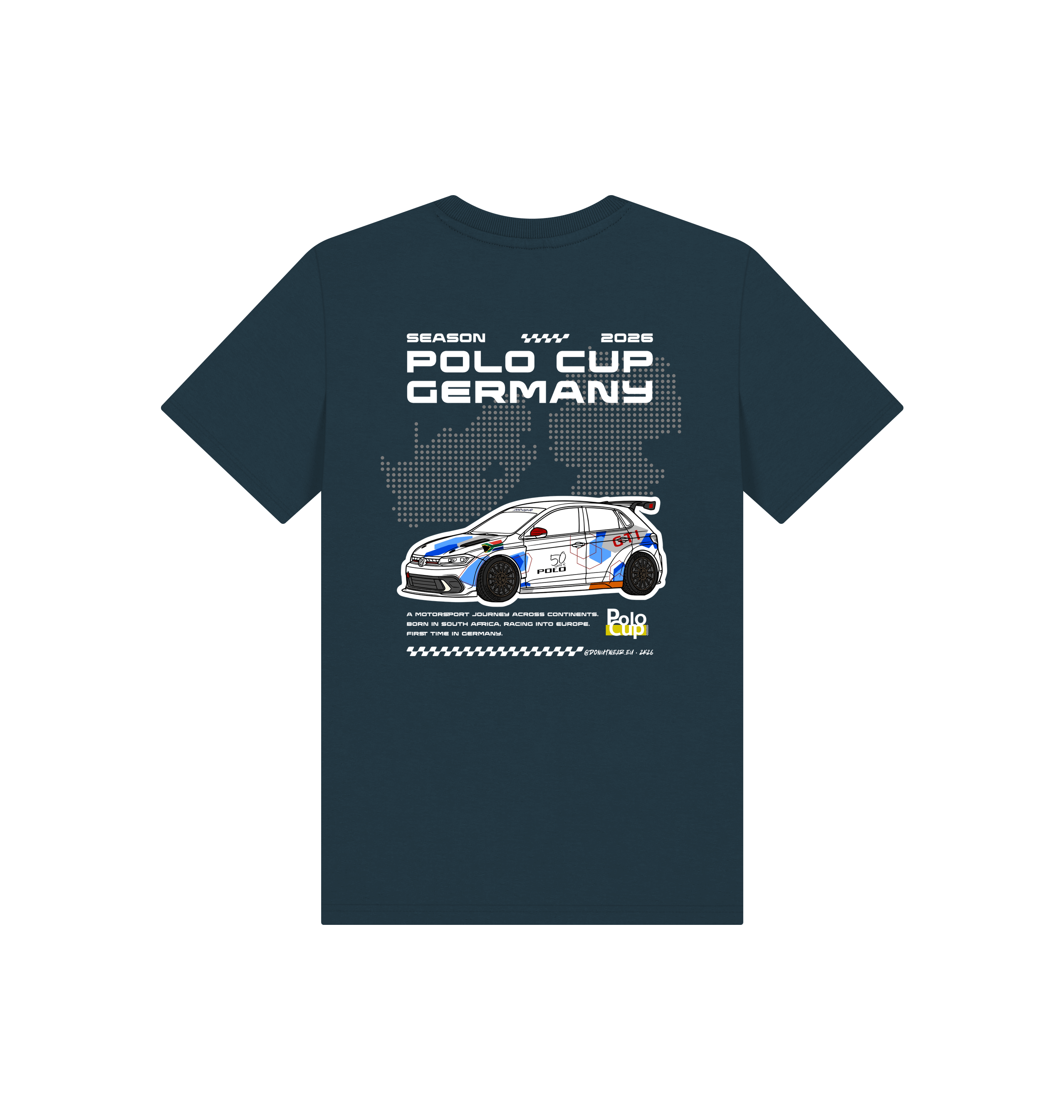 Denim Blue Printed Kids T-Shirt Back