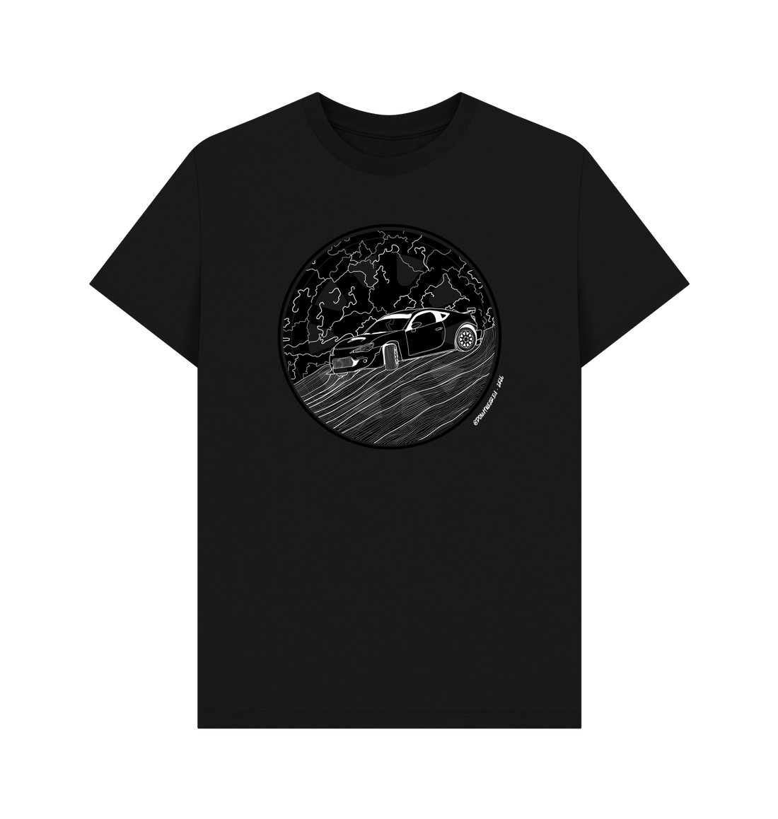 Black Printed T-shirt Front