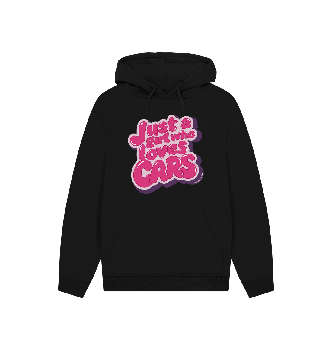 Black Printed Hoody Front