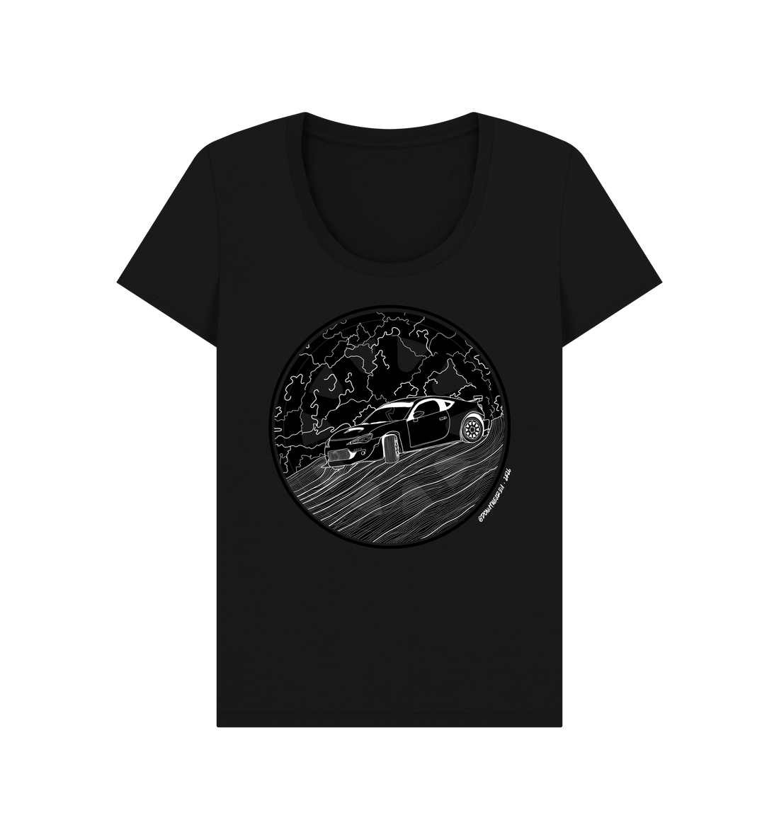 Black Printed T-shirt Front