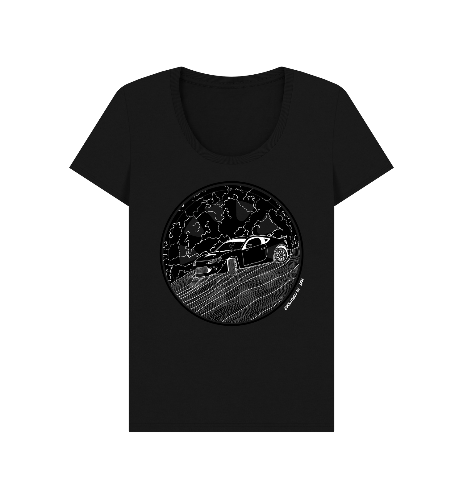 Black Printed T-shirt Front