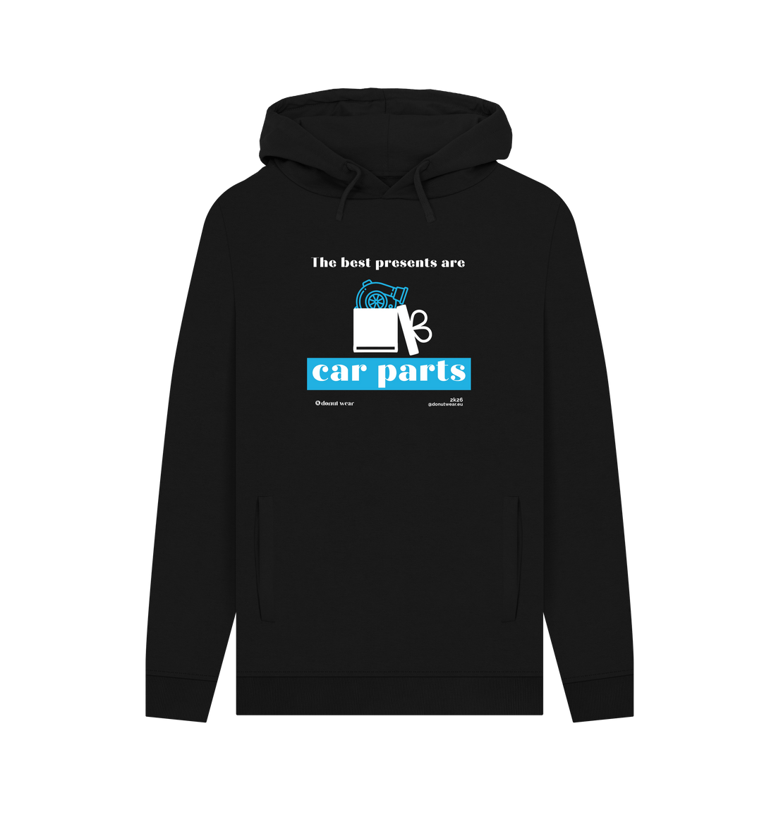 Black Printed Hoody Front
