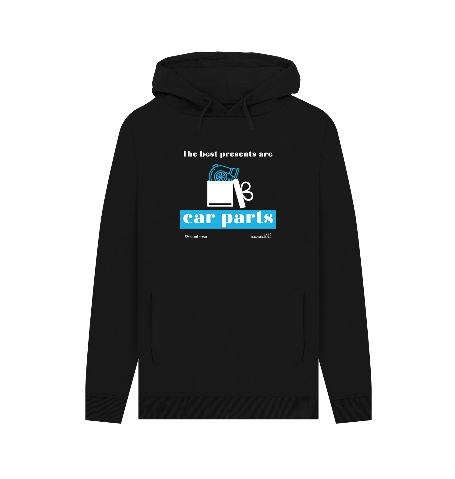Black Printed Hoody Front