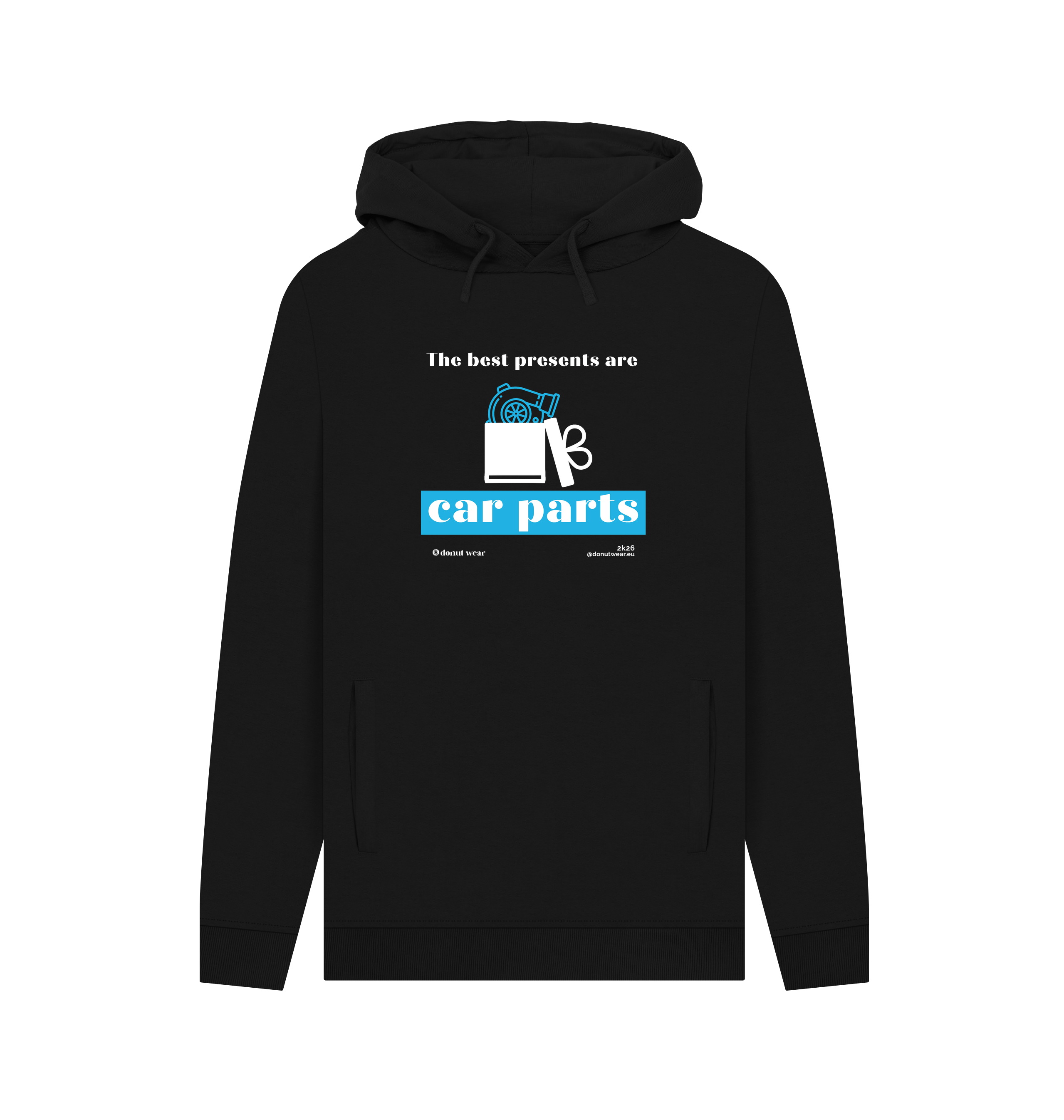 Black Printed Hoody Front