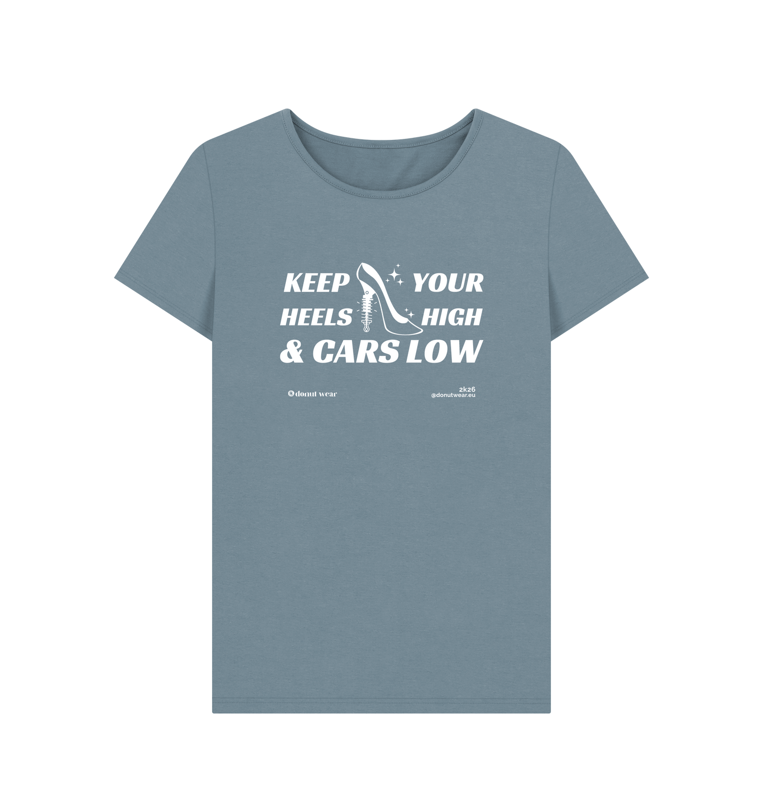 Stone Blue Printed T-shirt Front