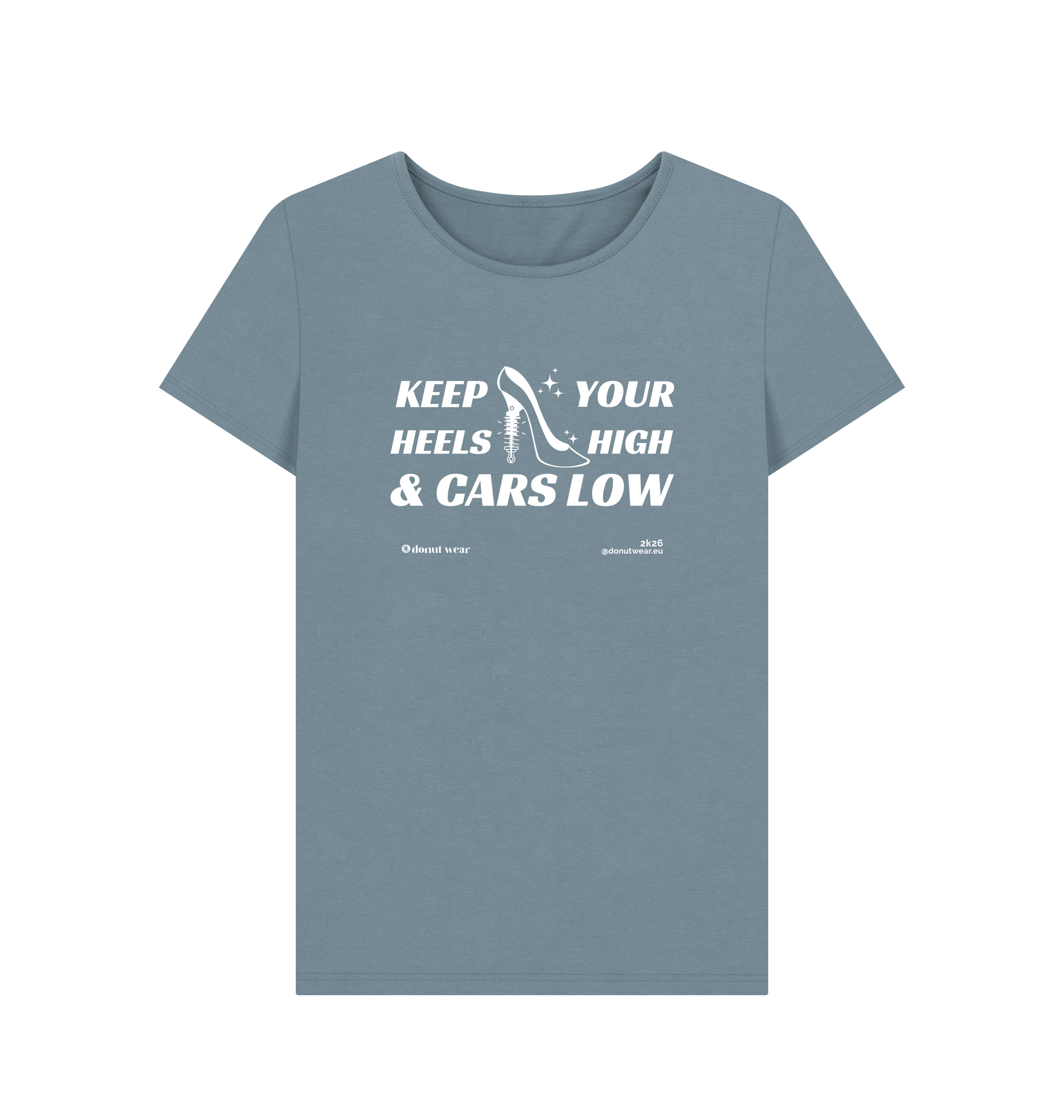 Stone Blue Printed T-shirt Front