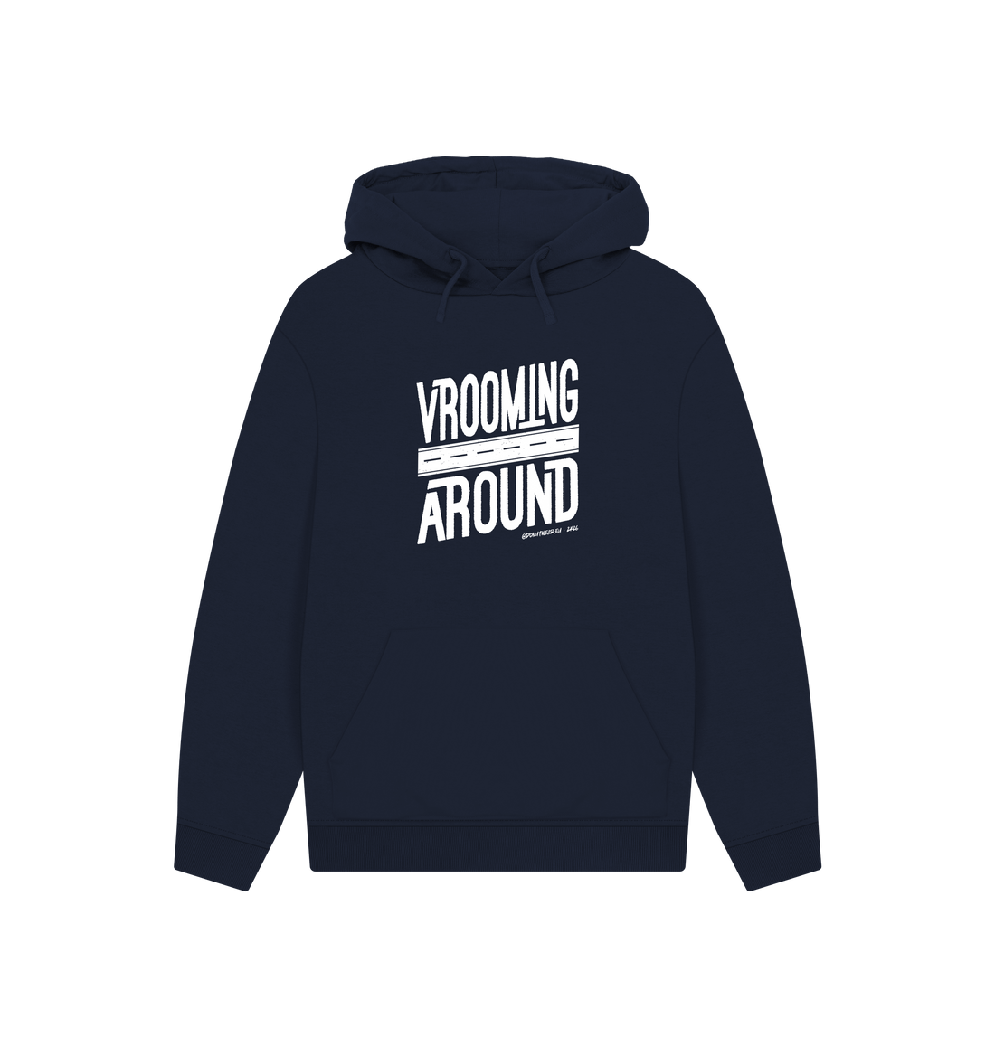 Navy Printed Hoody Front