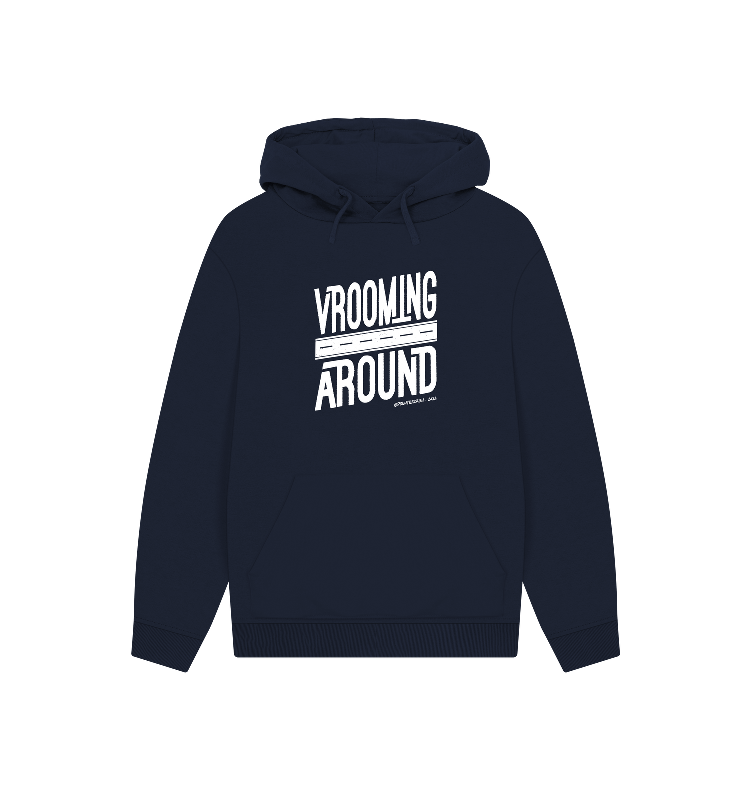 Navy Printed Hoody Front