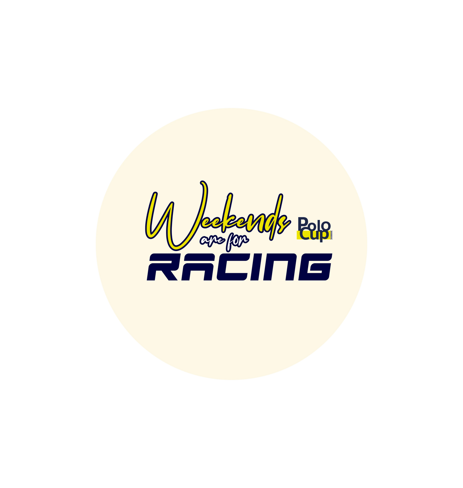 White Printed Circle Sticker Front