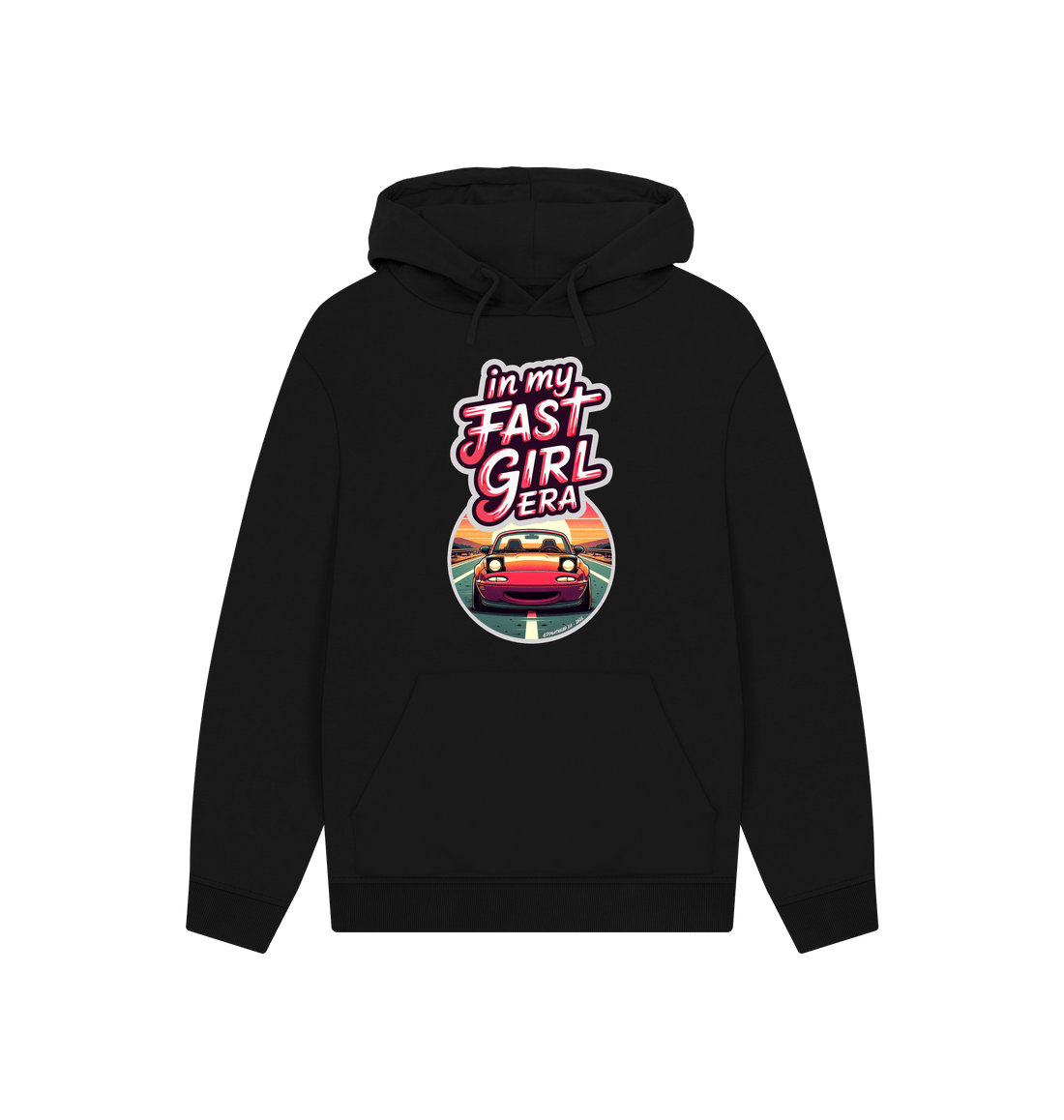Black Printed Hoody Front