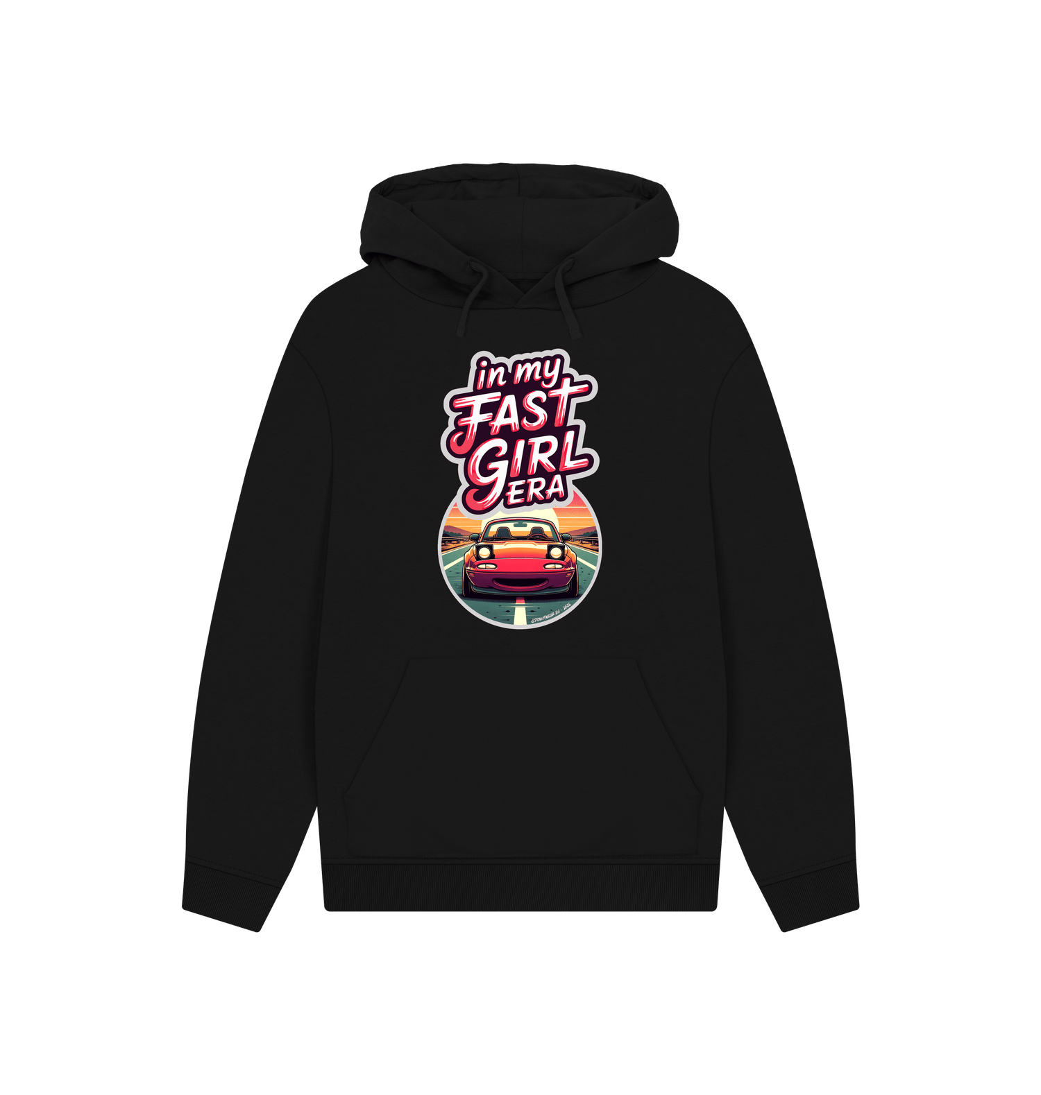 Black Printed Hoody Front