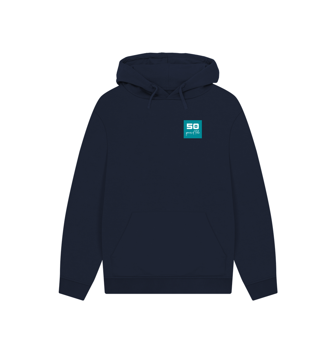 Navy Printed Hoody Front