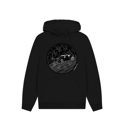 Black Printed Hoody Front