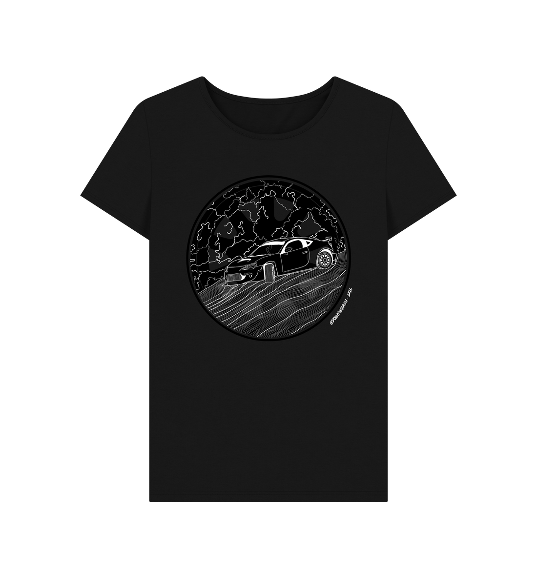 Black Printed T-shirt Front