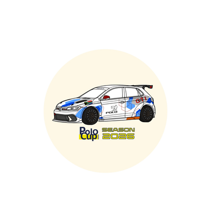 White Printed Circle Sticker Front