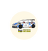 White Printed Circle Sticker Front