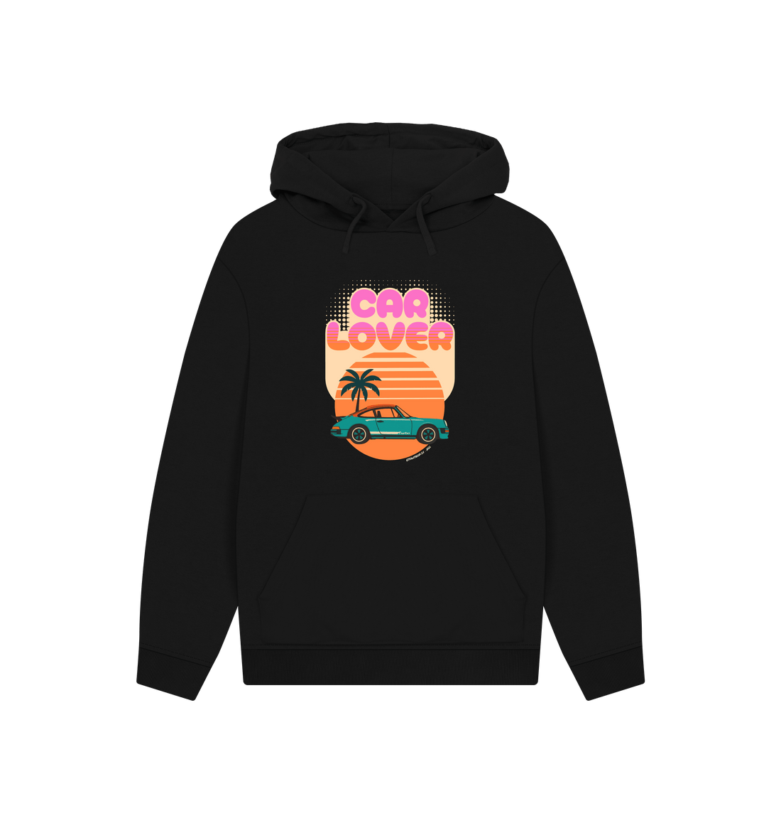 Black Printed Hoody Front